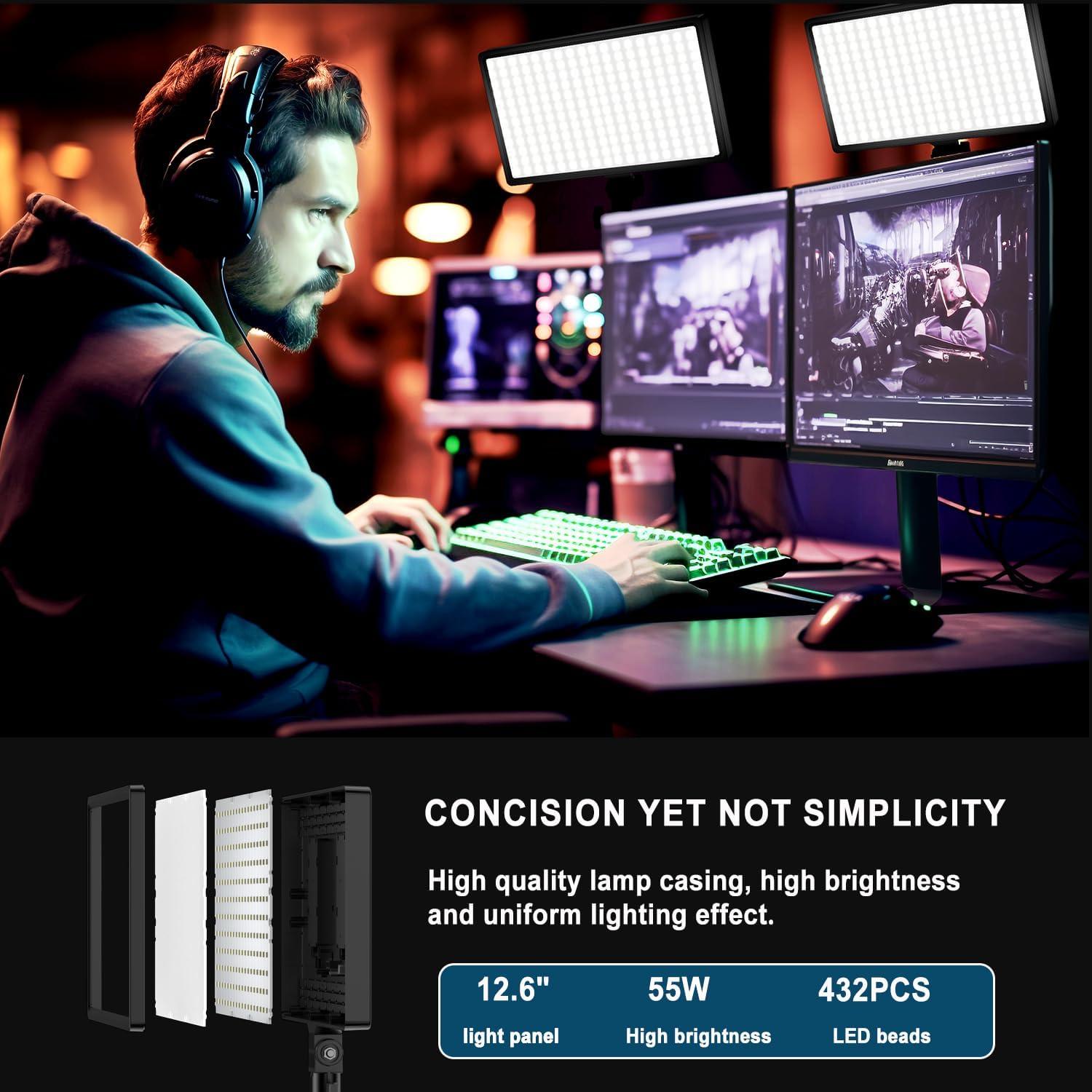 Kit de Iluminación LED Bi-Color Dimmable 50W JIANJIN 2 Paquetes