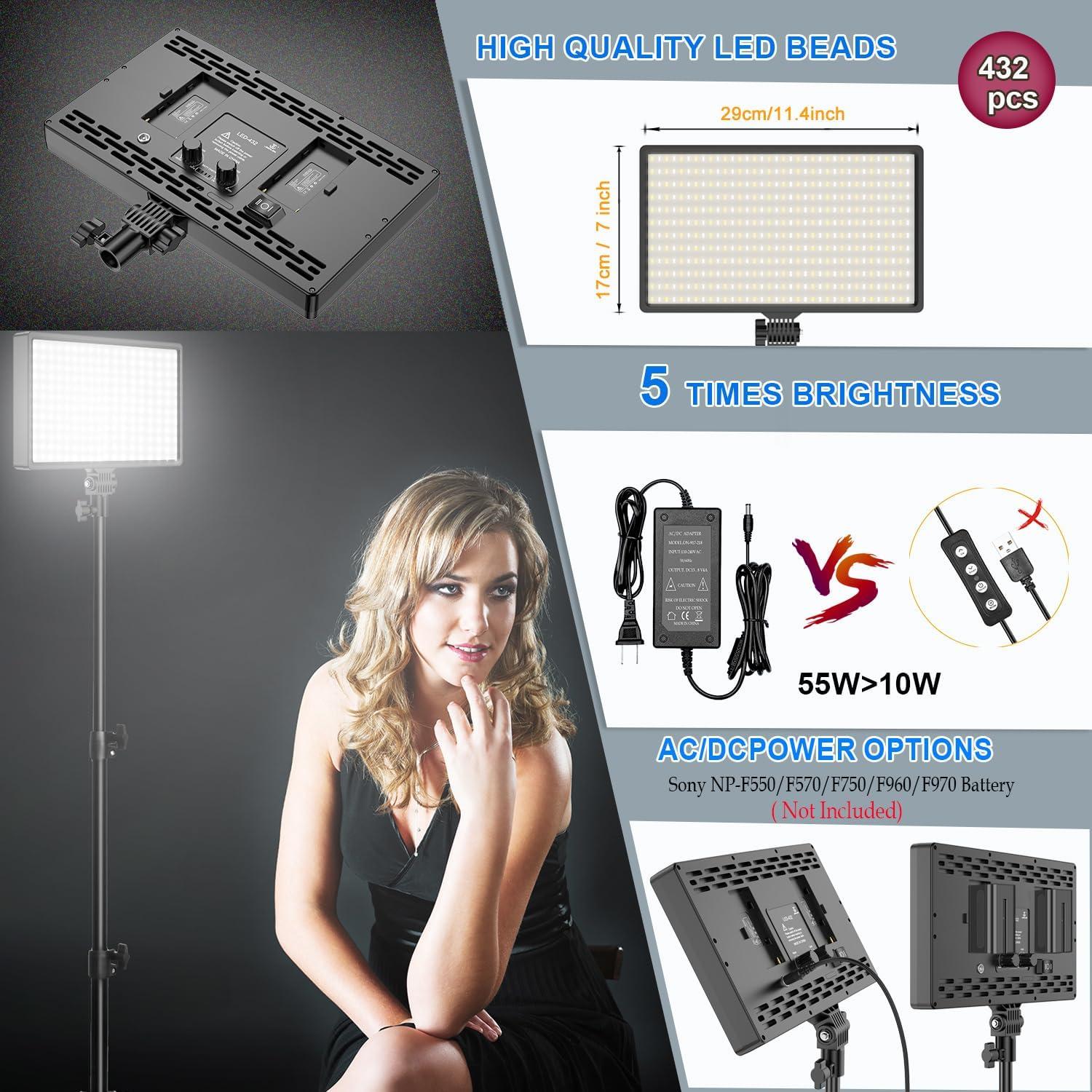 Kit de Iluminación LED Bi-Color Dimmable 50W JIANJIN 2 Paquetes