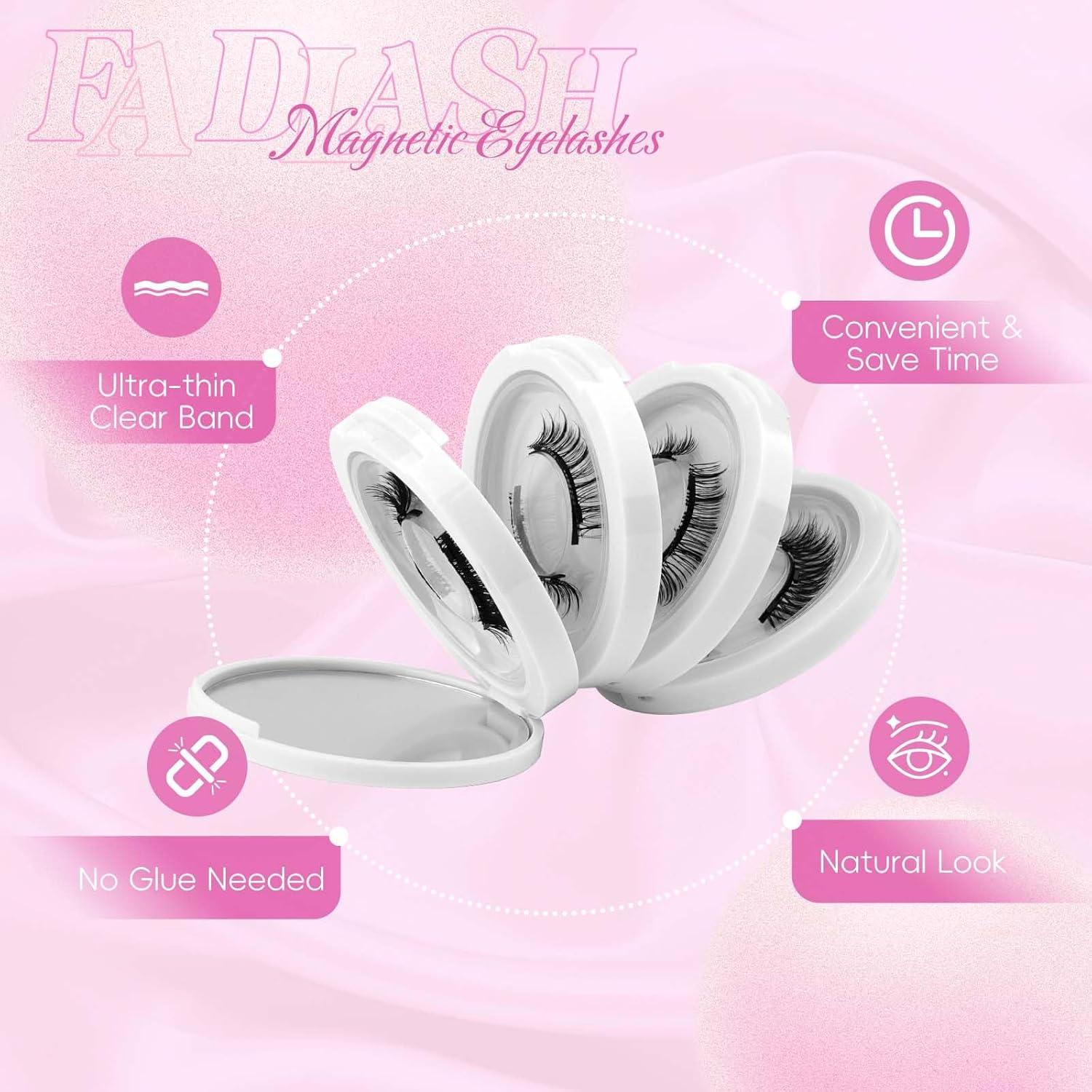 Pestañas Magnéticas FADLASH Reutilizables 4 Pares con Aplicador