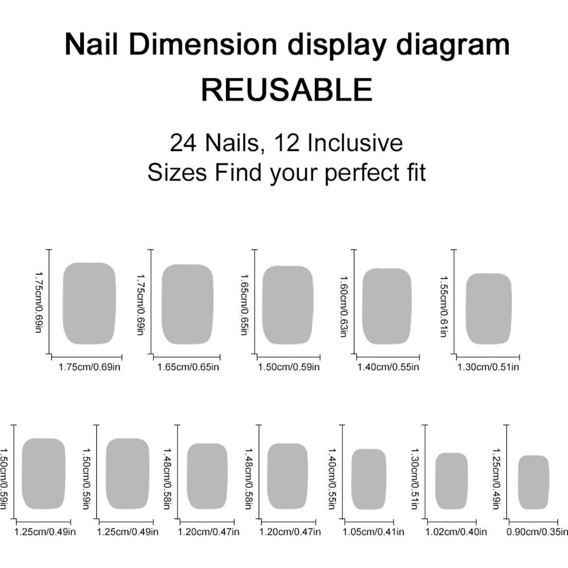 24 Uñas Postizas Cortas Acrílicas FDSQHSA Navidad Brillantes