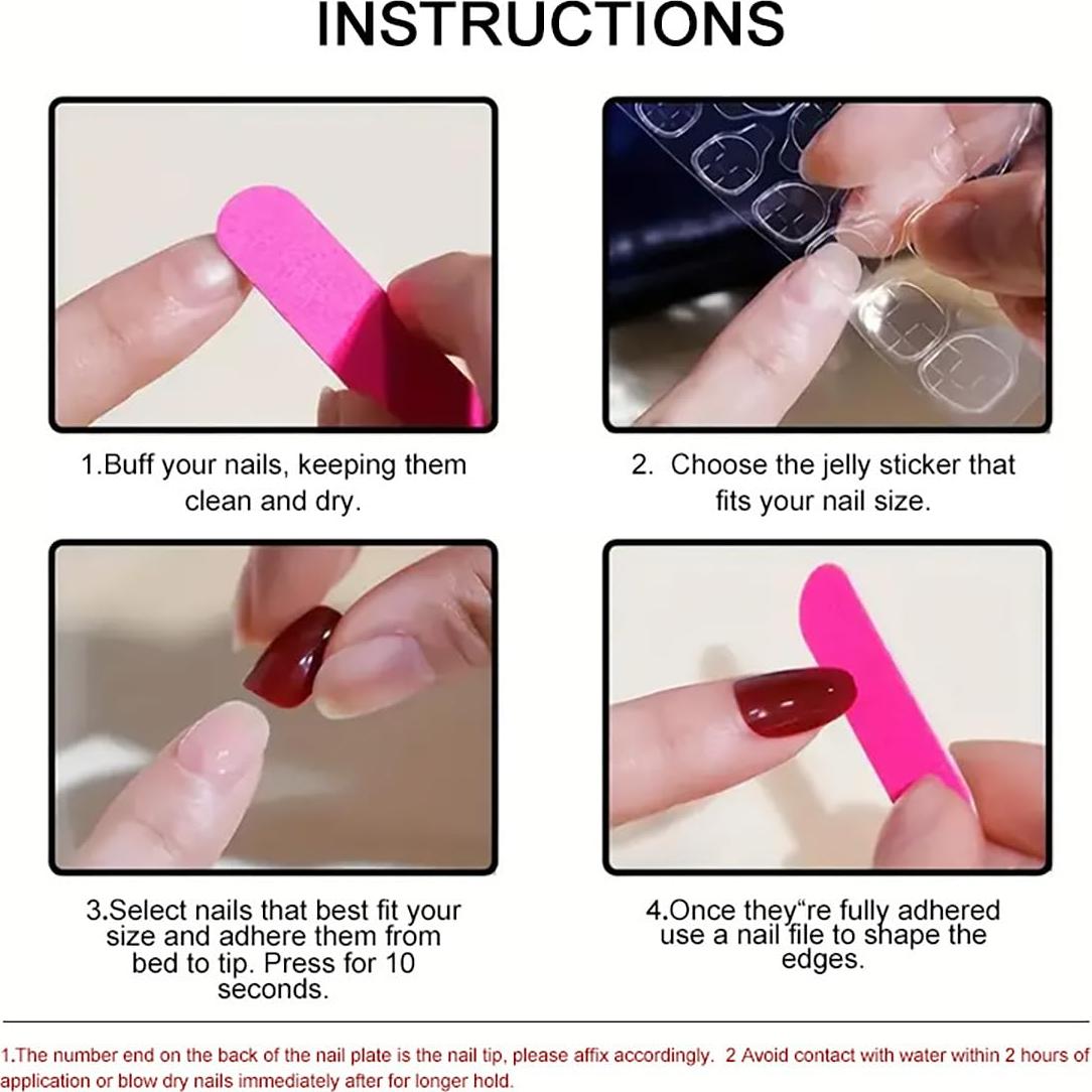 24 Uñas Postizas Cortas Acrílicas FDSQHSA Navidad Brillantes