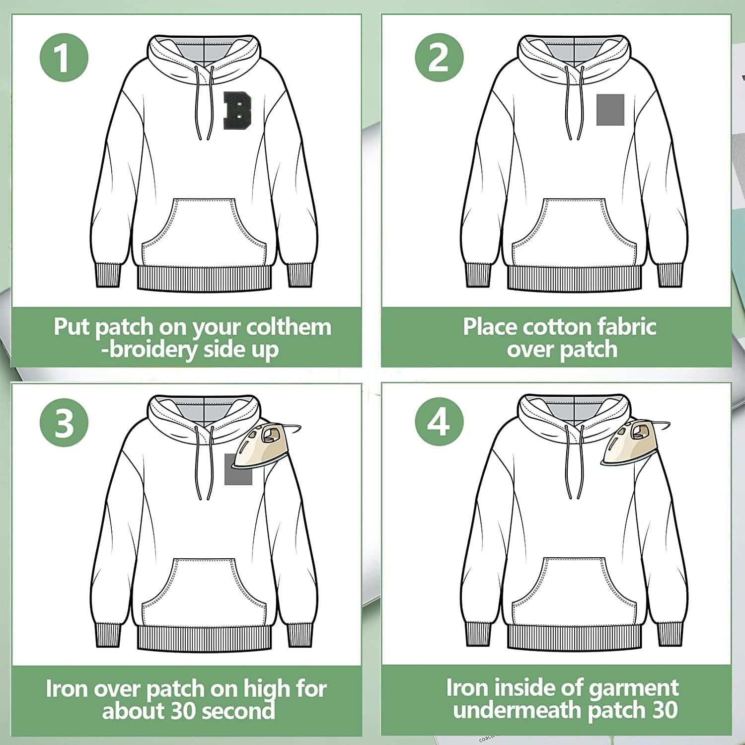 Parche de Letras Planchado Bfuee 26 Piezas Alfabeto Negro