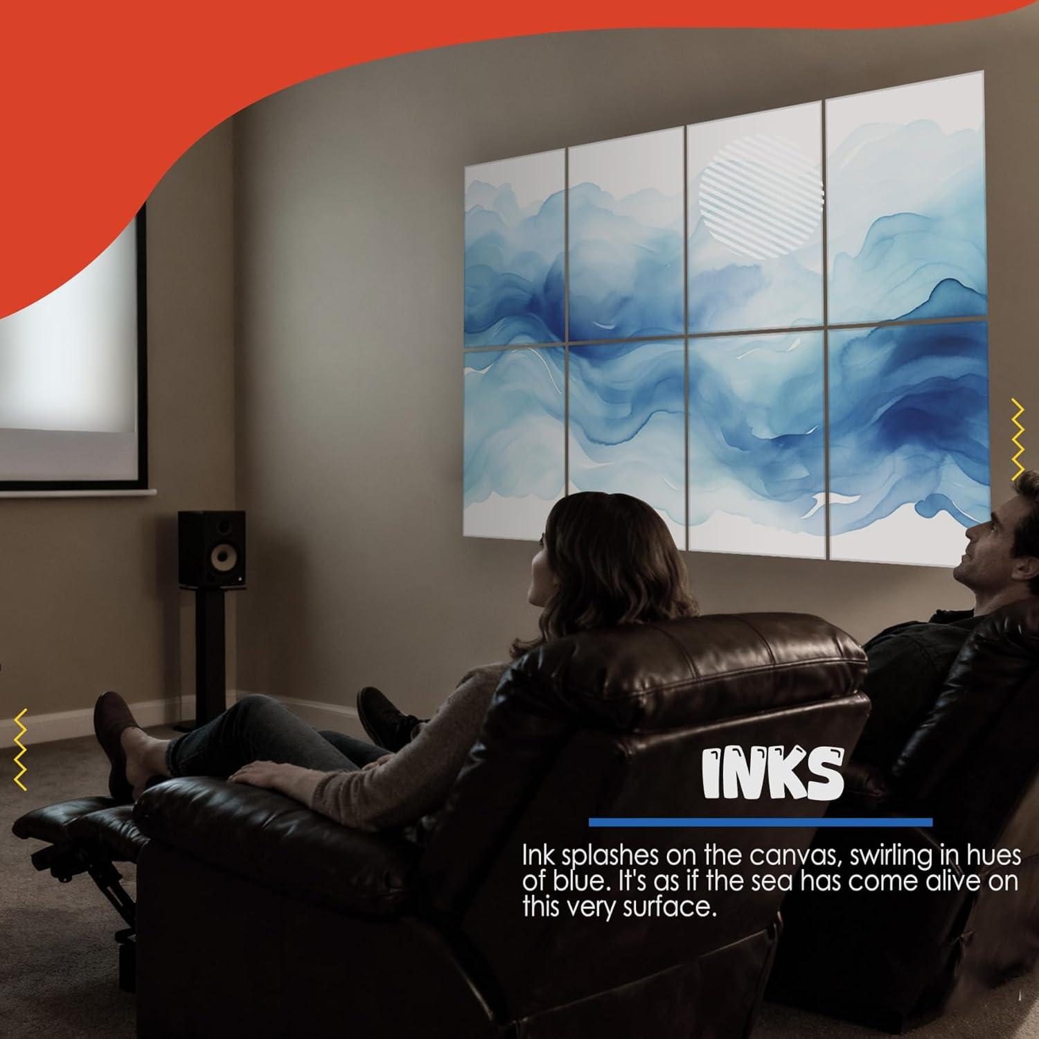 Paquete de 8 Paneles Acústicos Art Autoadhesivos 121.9x81.3cm