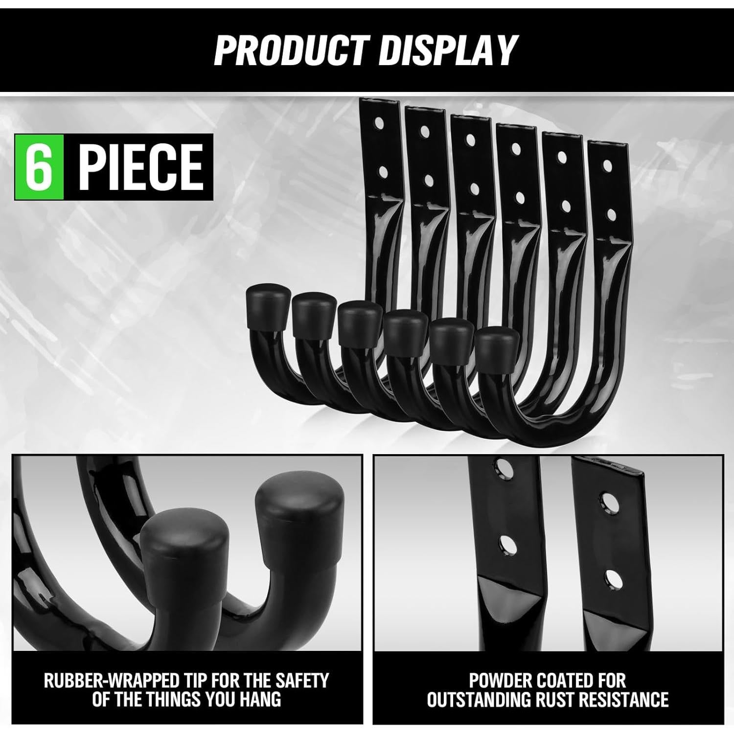 Ganchos de Almacenamiento para Garaje SWANLAKE 6 Piezas Metal