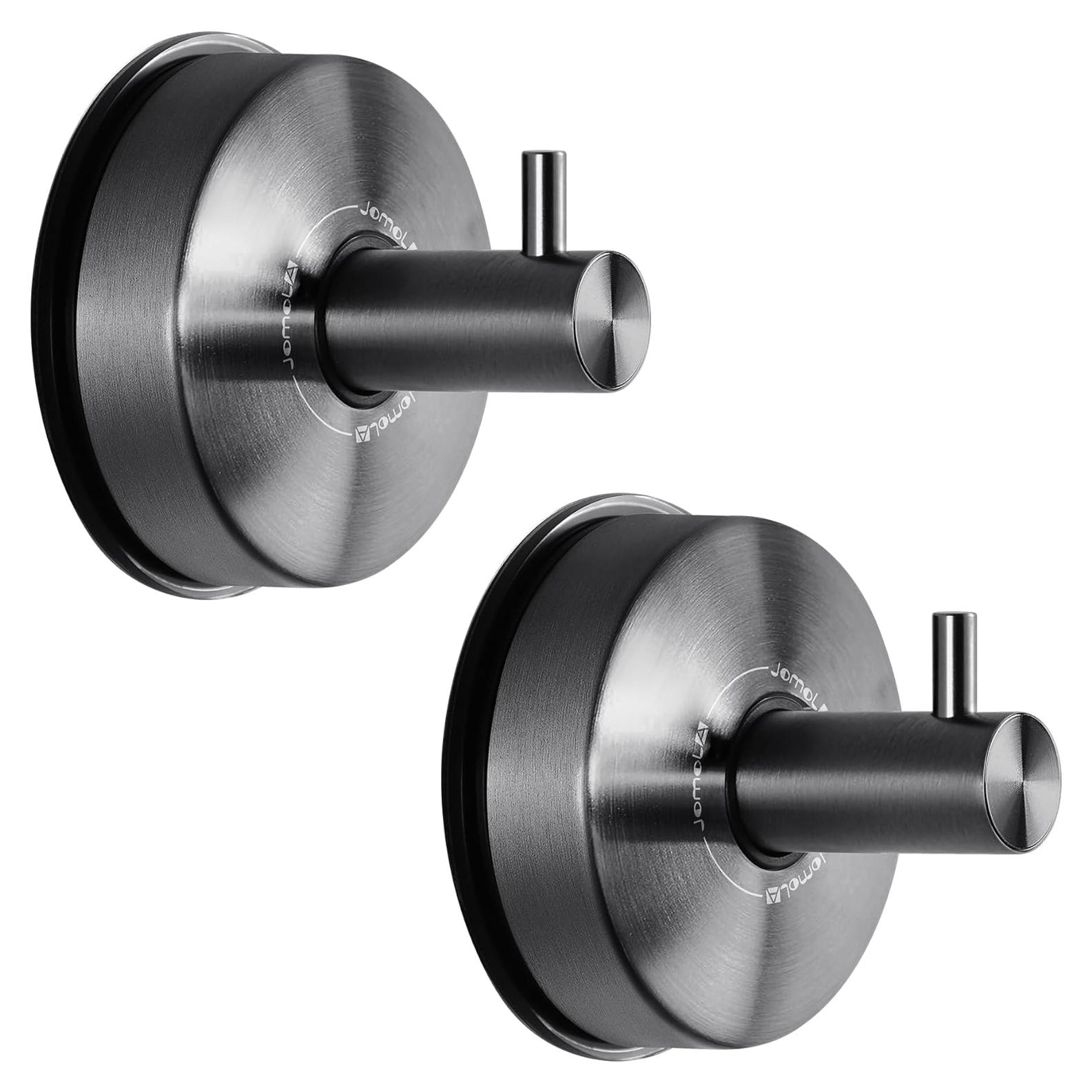 Ganchos de Ventosa JOMOLA Acero Inoxidable Negro 2PCS