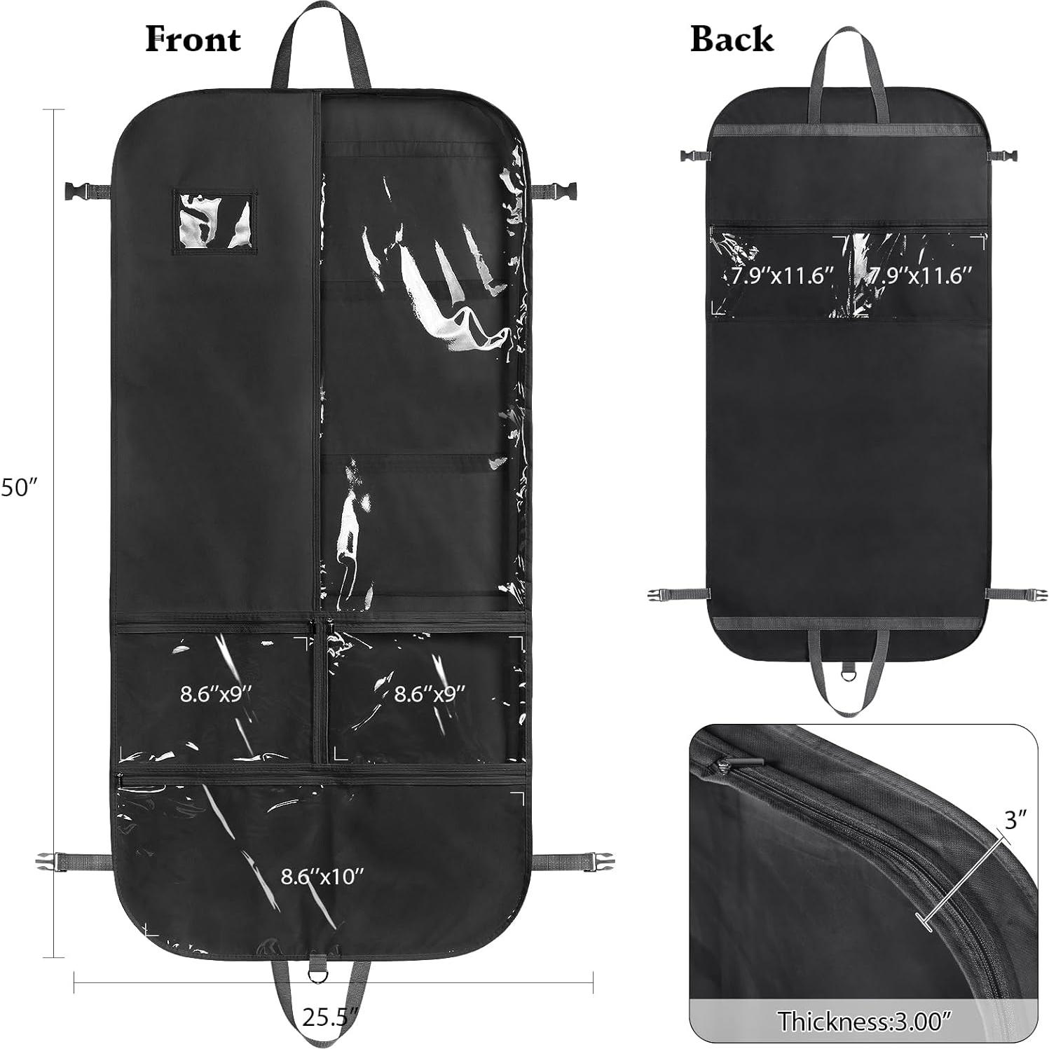 Bolsa de Traje de Danza Univivi 50 Pulgadas Negra con Bolsillos