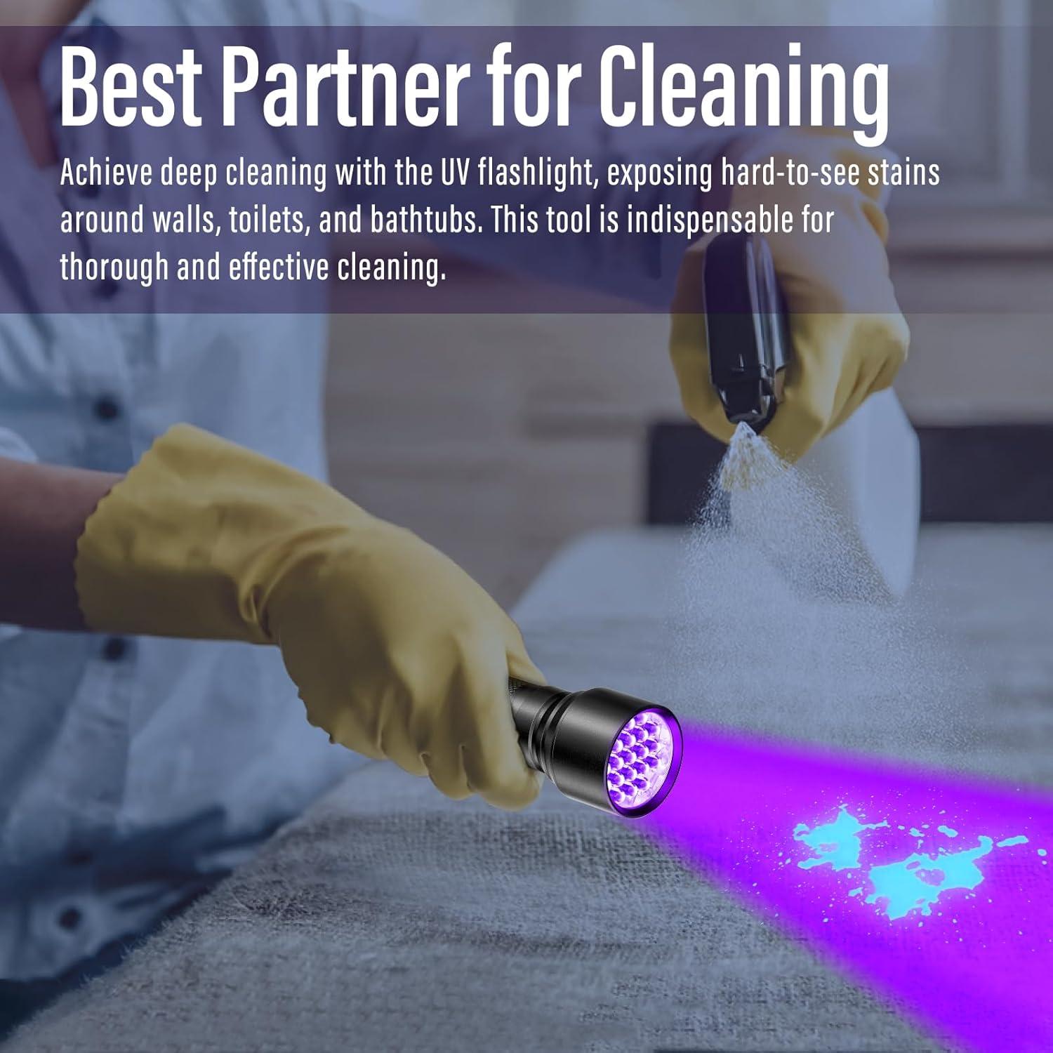 Linterna UV Recargable RECHOO 395nm 21 LED a Prueba de Agua