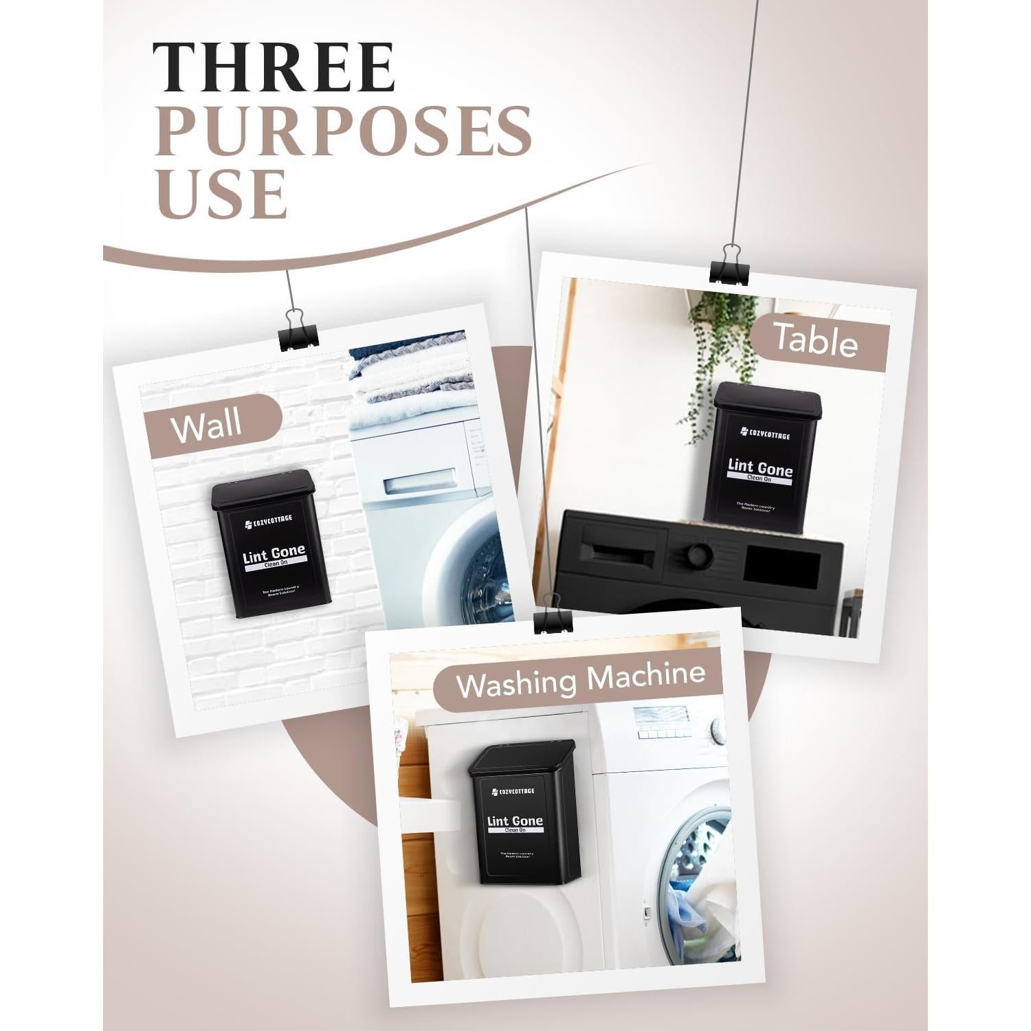 Contenedor Magnético de Pelusa COZYCOTTAGE 10L Negro