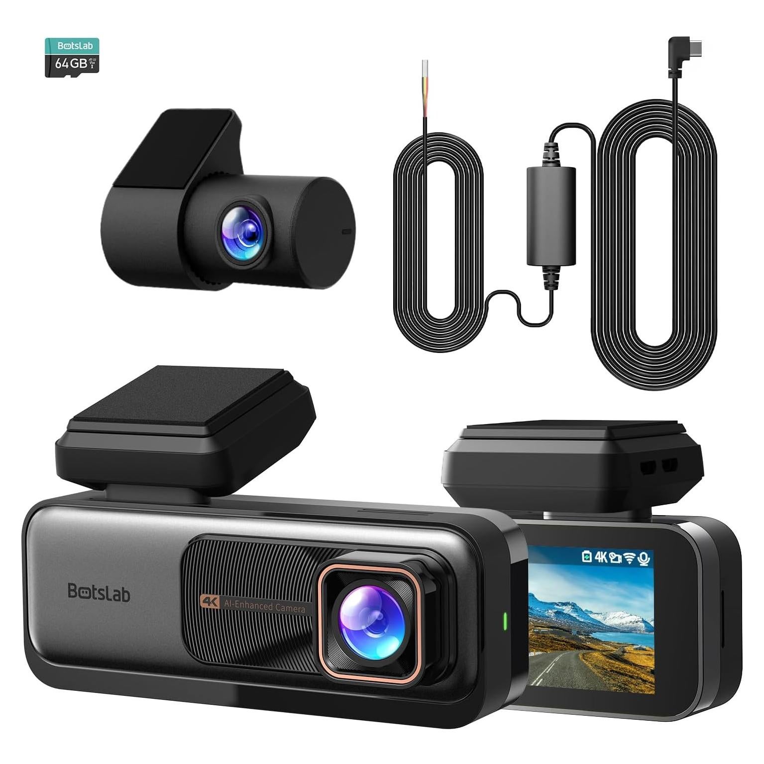 Cámara Dash 4K BOTSLAB G980H con Monitor 24/7 y GPS