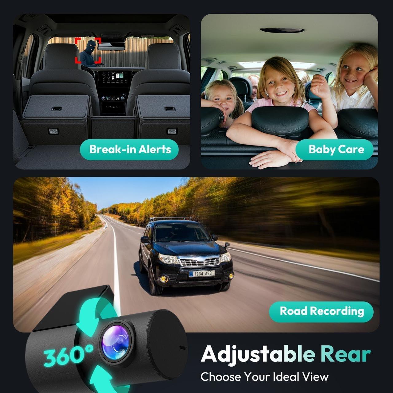 Cámara Dash 4K BOTSLAB G980H con Monitor 24/7 y GPS