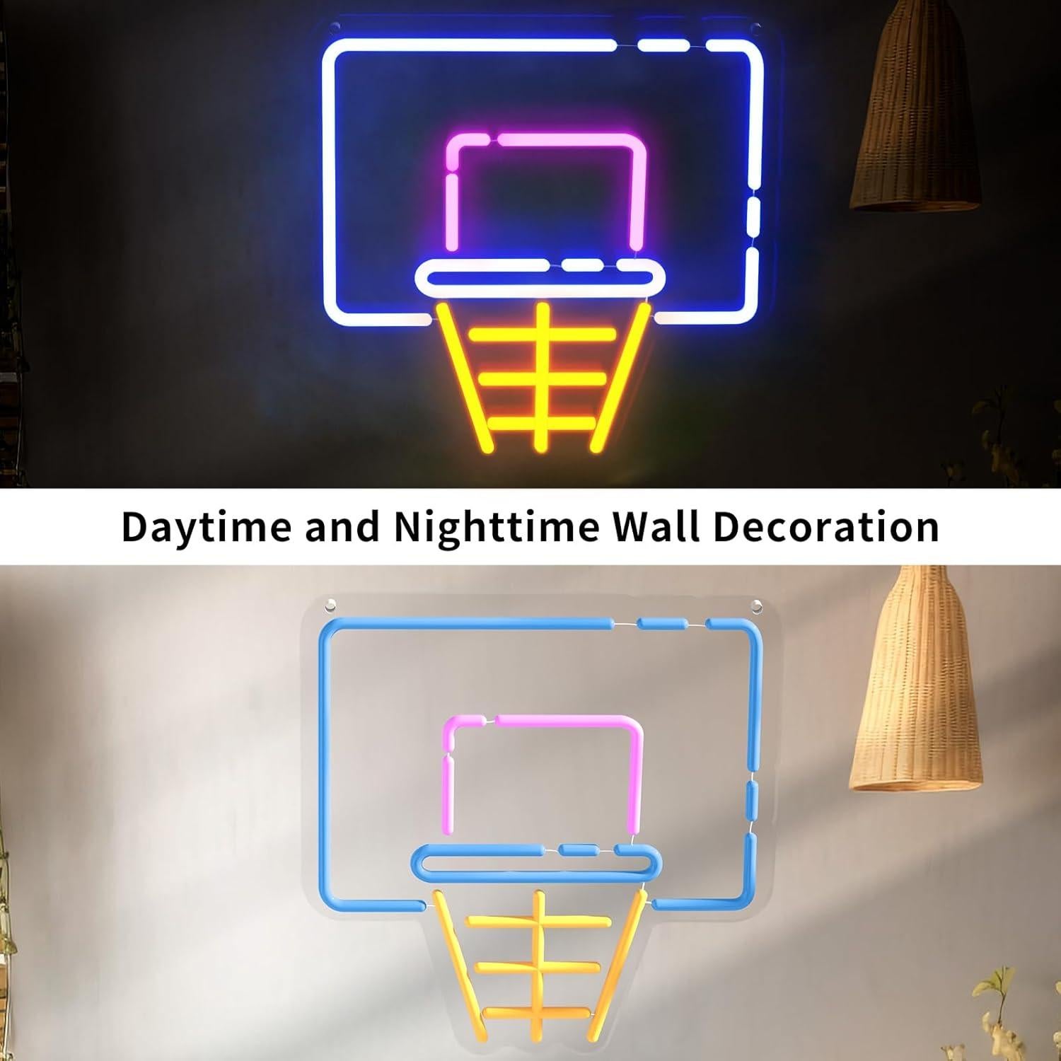 Letrero de Neón LED Aro de Baloncesto 35x32 cm Maleoruigy