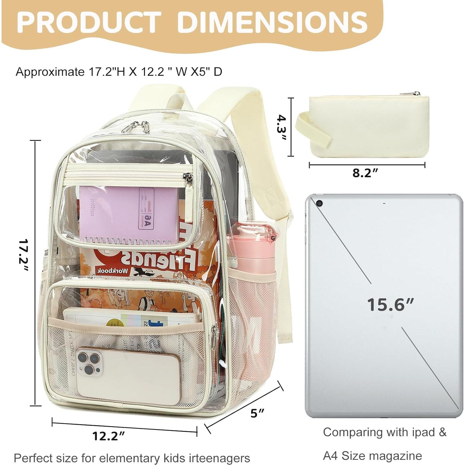 Mochila Transparente Bluboon Resistente 40L para Niños