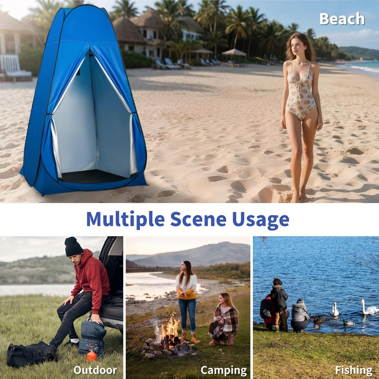 Tienda de Ducha Portátil UMIKOOL 120x120x200cm Azul