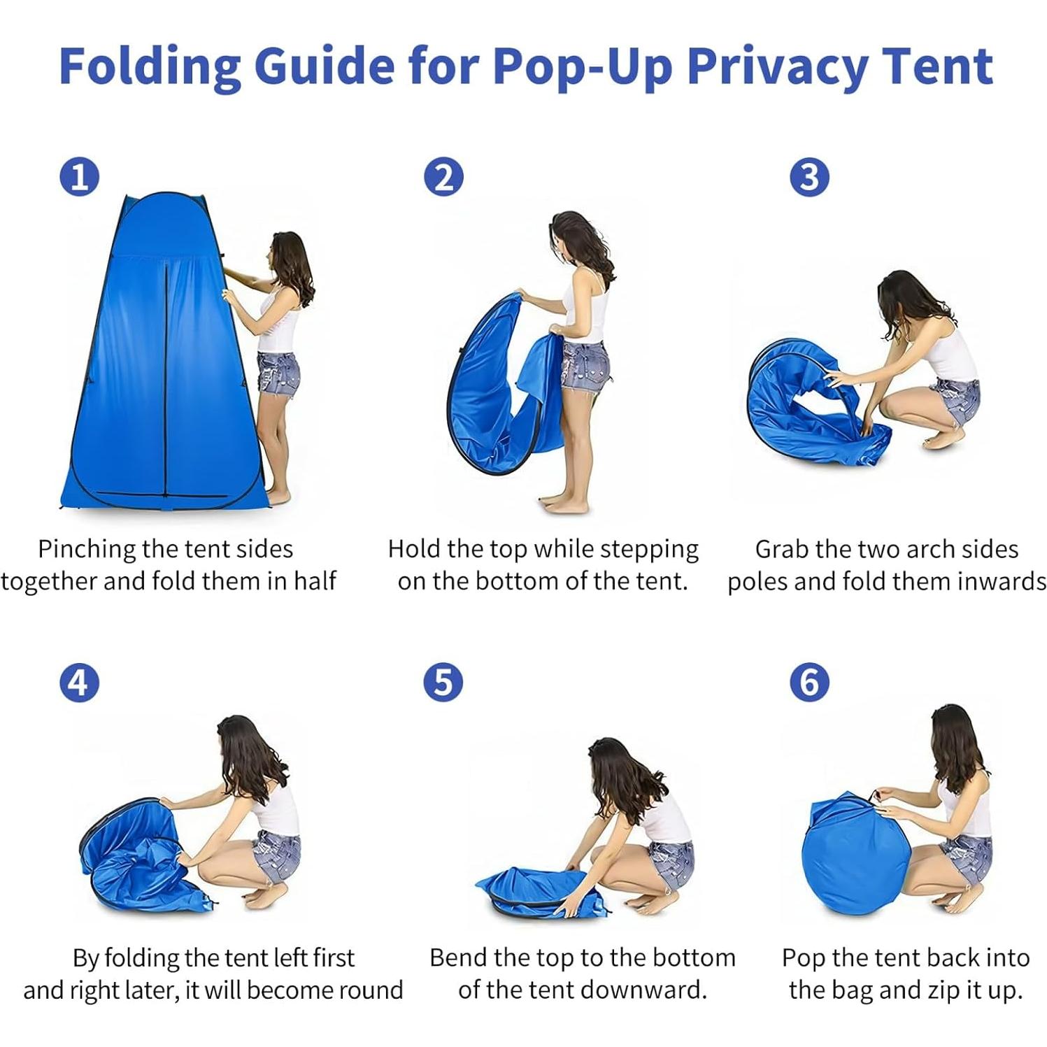 Tienda de Ducha Portátil UMIKOOL 120x120x200cm Azul