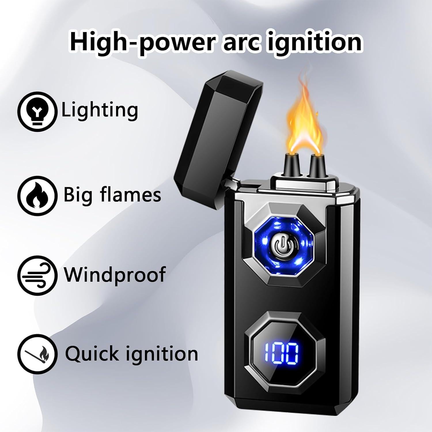 Encendedor Eléctrico TIKIUKI Tipo-C Plasma a Prueba de Viento