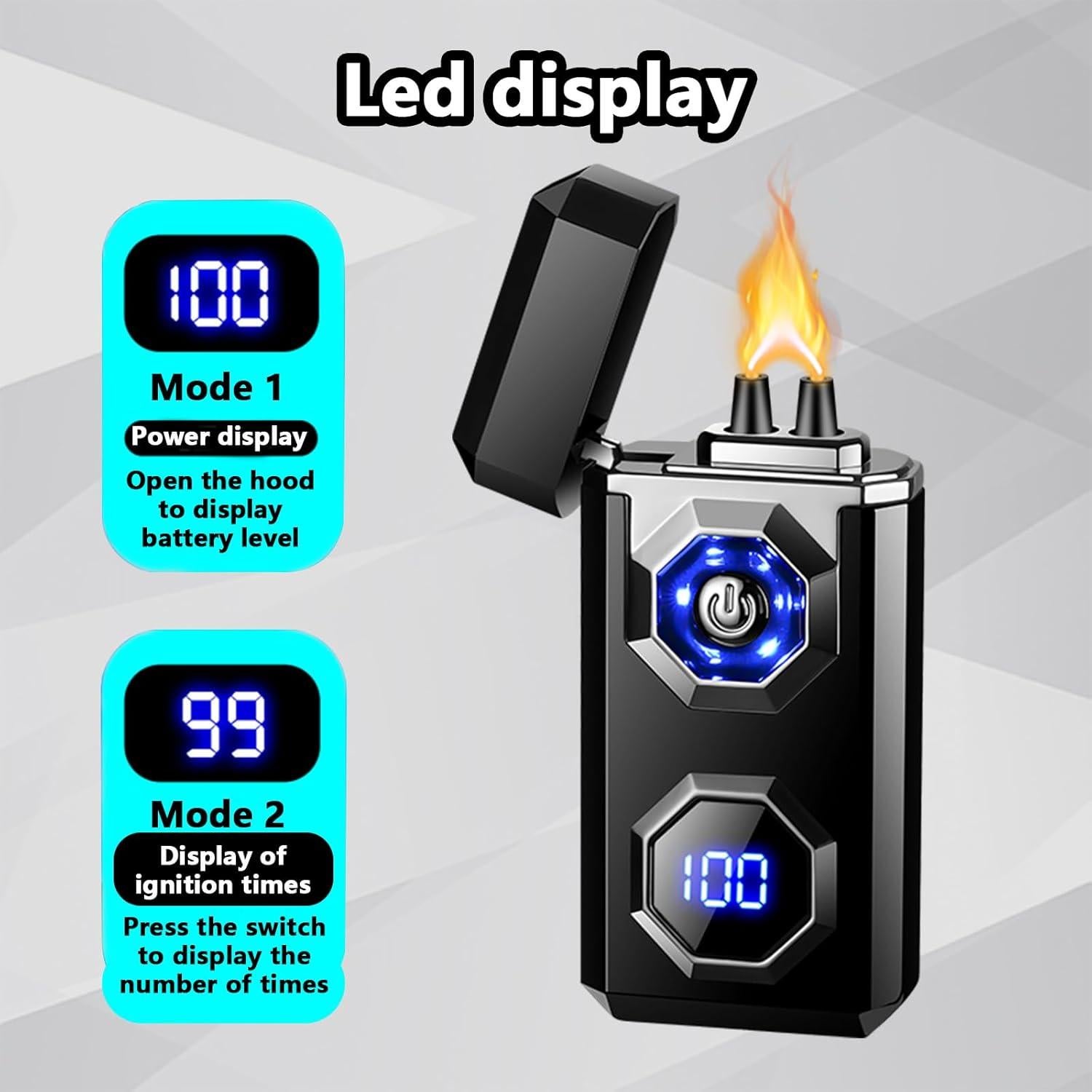 Encendedor Eléctrico TIKIUKI Tipo-C Plasma a Prueba de Viento