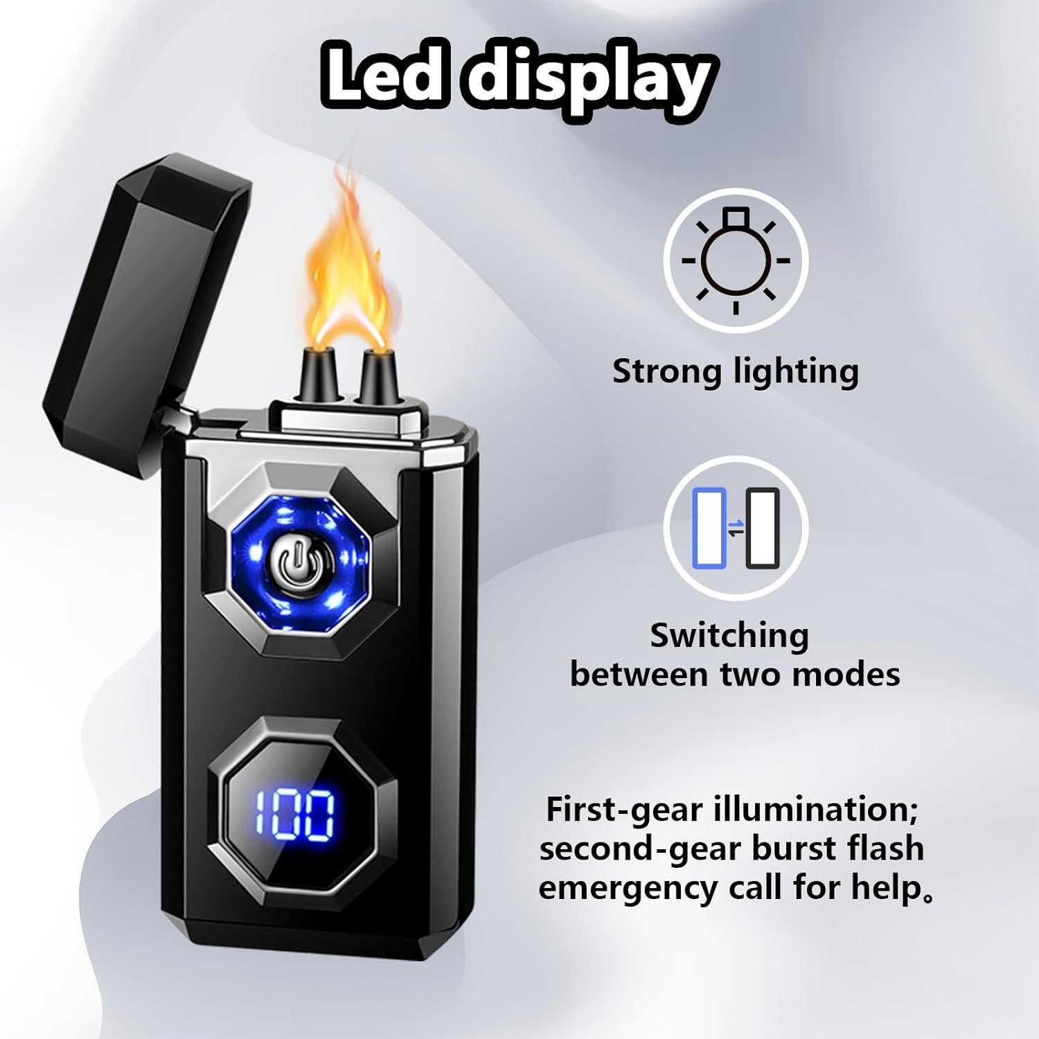 Encendedor Eléctrico TIKIUKI Tipo-C Plasma a Prueba de Viento