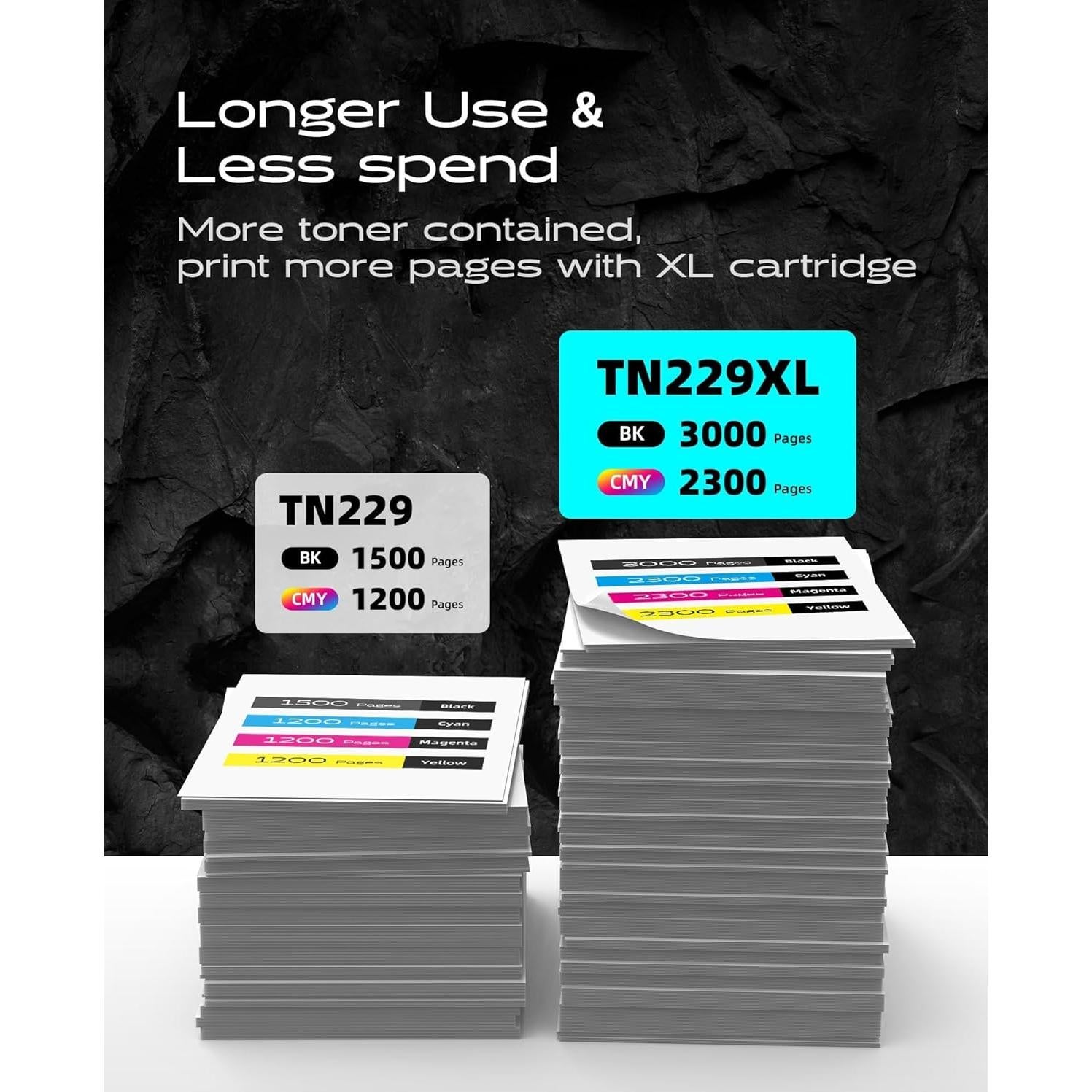 Cartuchos de Tóner iNKPAD TN229XL para Brother MFC-L3780CDW (4 Pcs)