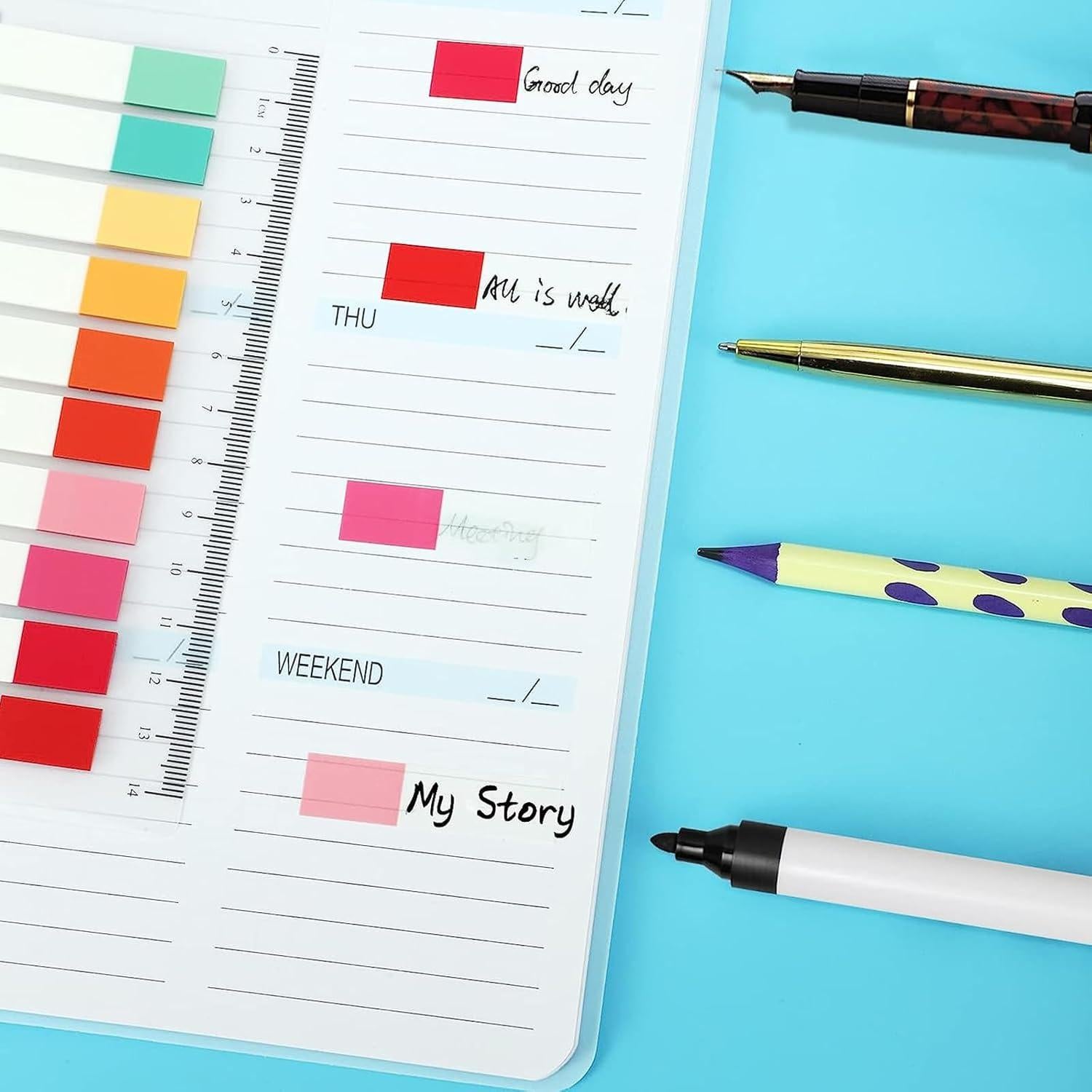 Pestañas Adhesivas Multicolores Newplenty 1600 Pcs 4.39x1.09 cm