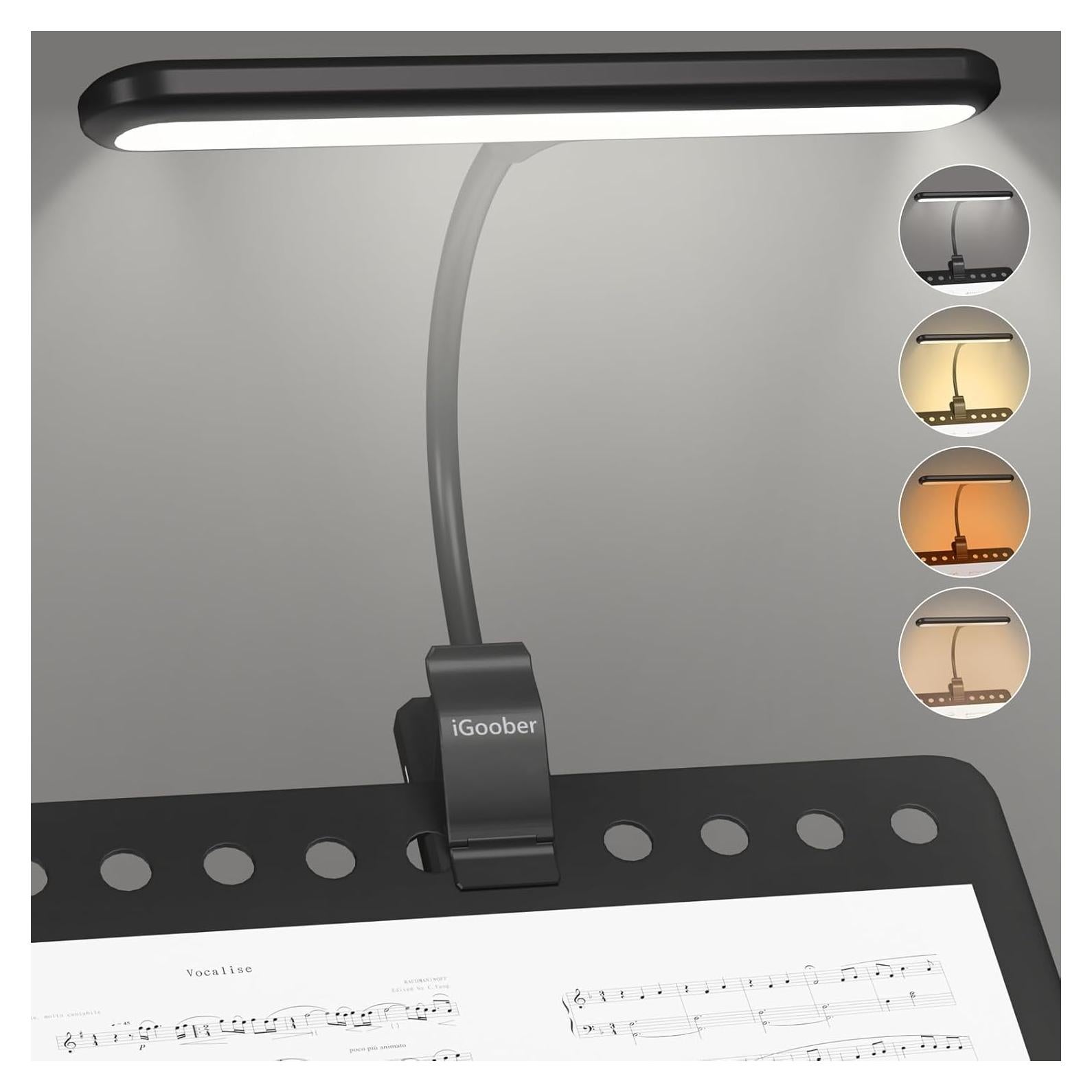 Luz de Atril LED iGoober Recargable USB-C 4 Colores 3 Brillos