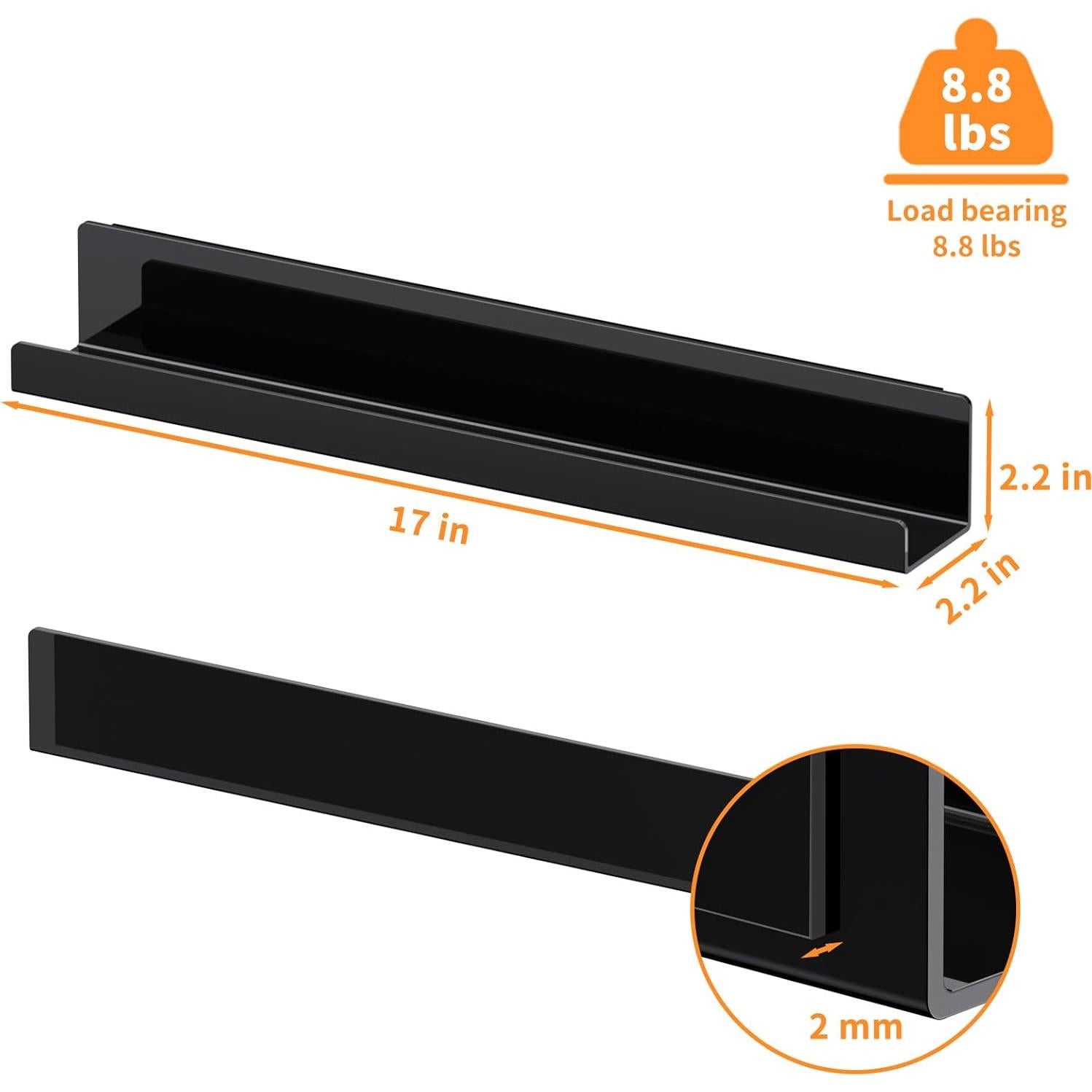 Estante Magnético para Libros Carmanon Negro 43.18x5.58cm