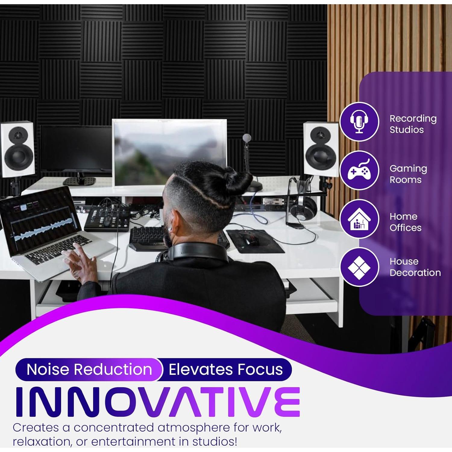 Paneles Acústicos Autoadhesivos 30 x 30 cm - Paquete de 12