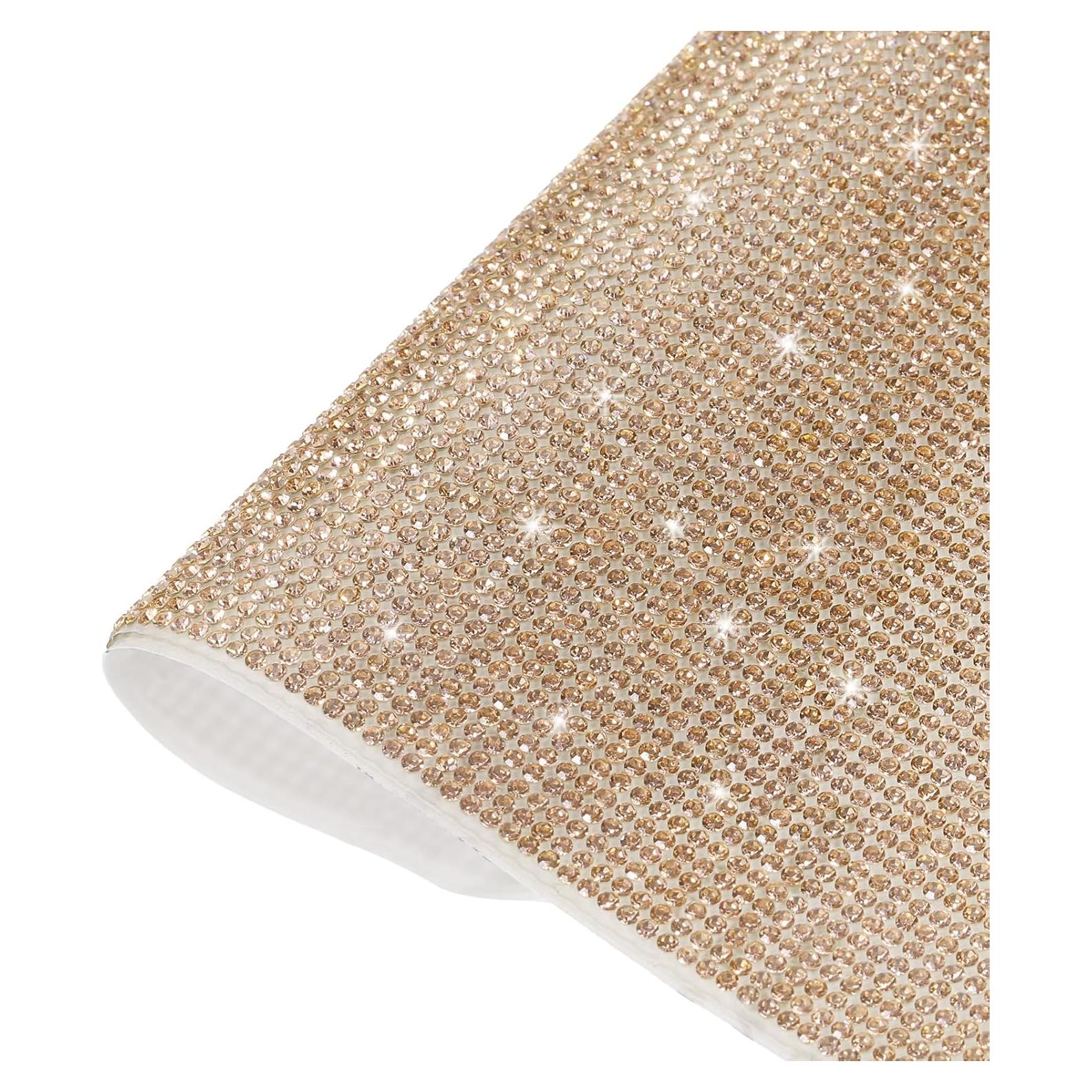 Hoja de Rhinestone Brillante MECCANIXITY 40x24 cm Beige