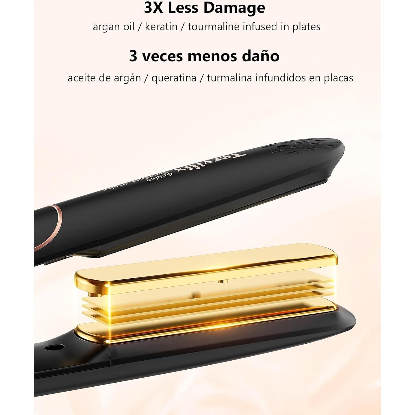 Plancha de Cabello Cerámica Terviiix 1'' 5 Temperaturas 450°F