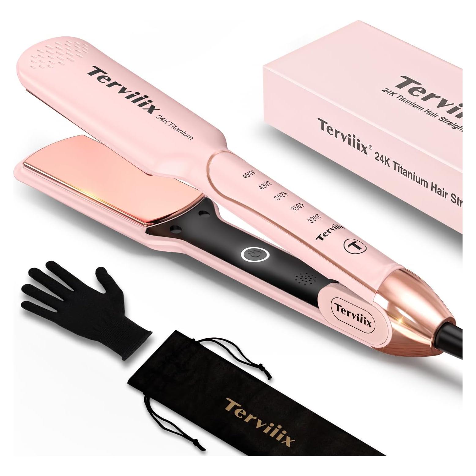 Plancha de Pelo Terviiix Titanio Rosa 1.75'' 5 Temperaturas