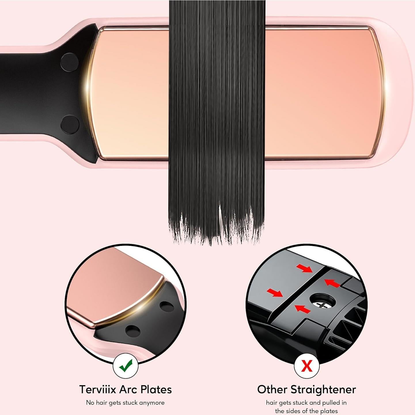 Plancha de Pelo Terviiix Titanio Rosa 1.75'' 5 Temperaturas