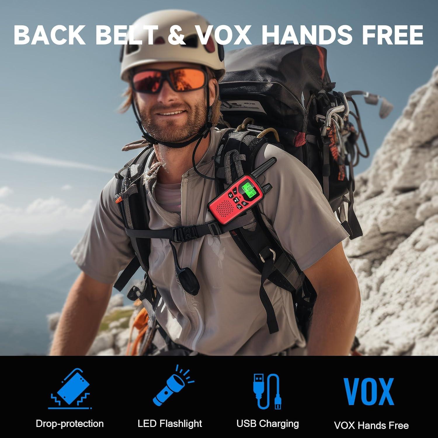 Walkie Talkies Recargables JIANUA 2 Paquete Colorido 8 km