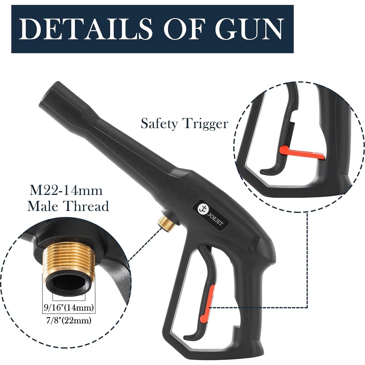 Pistola de Reemplazo JOEJET para Lavadora Alta Presión 1500 PSI