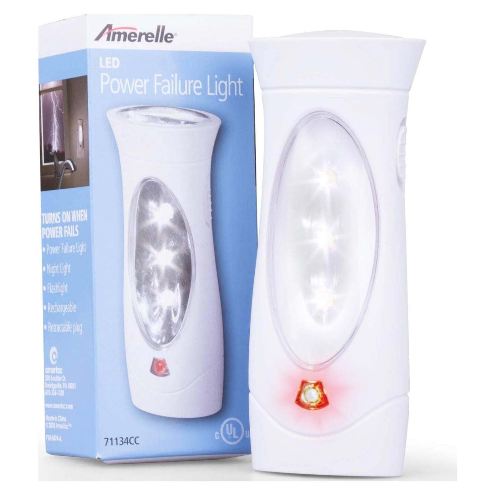 Luz de Emergencia LED Amerelle 71134 - Batería Recargable 7h