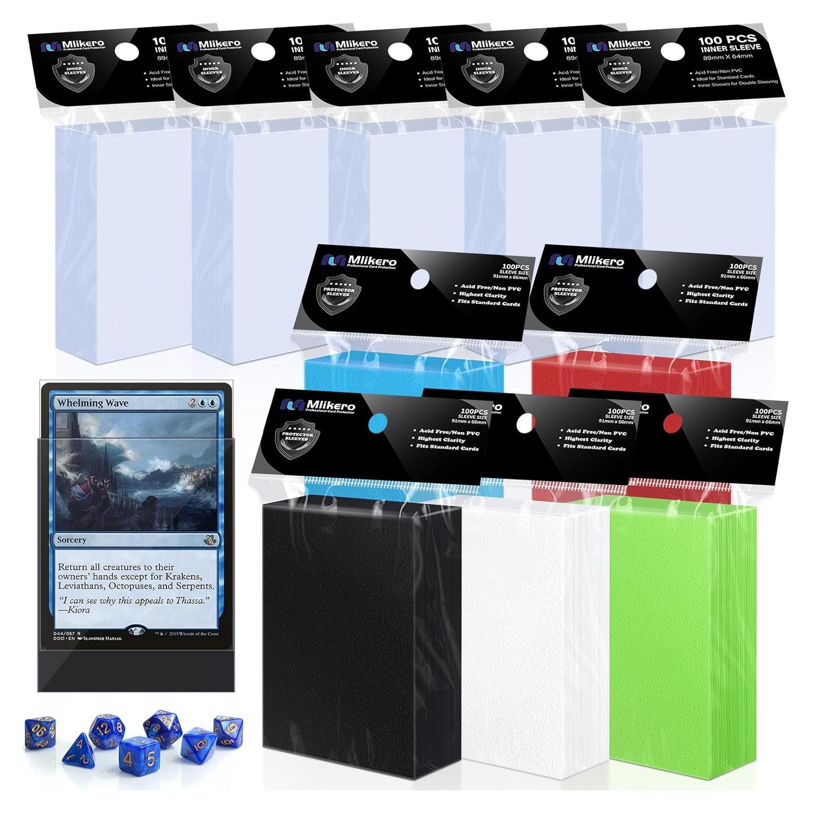 Paquete de 1000 fundas para cartas Mlikero 66x91mm 5 colores