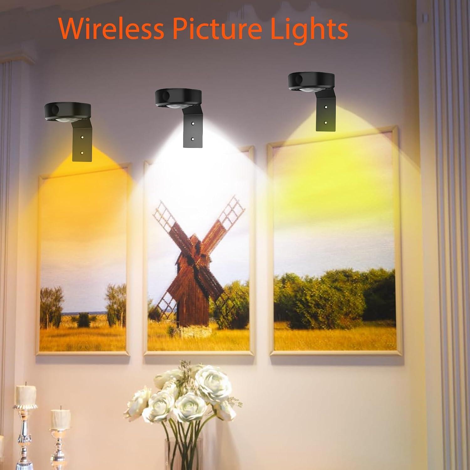 3 Luces de Imagen Inalámbricas VIGMOJ RGB con Control Remoto