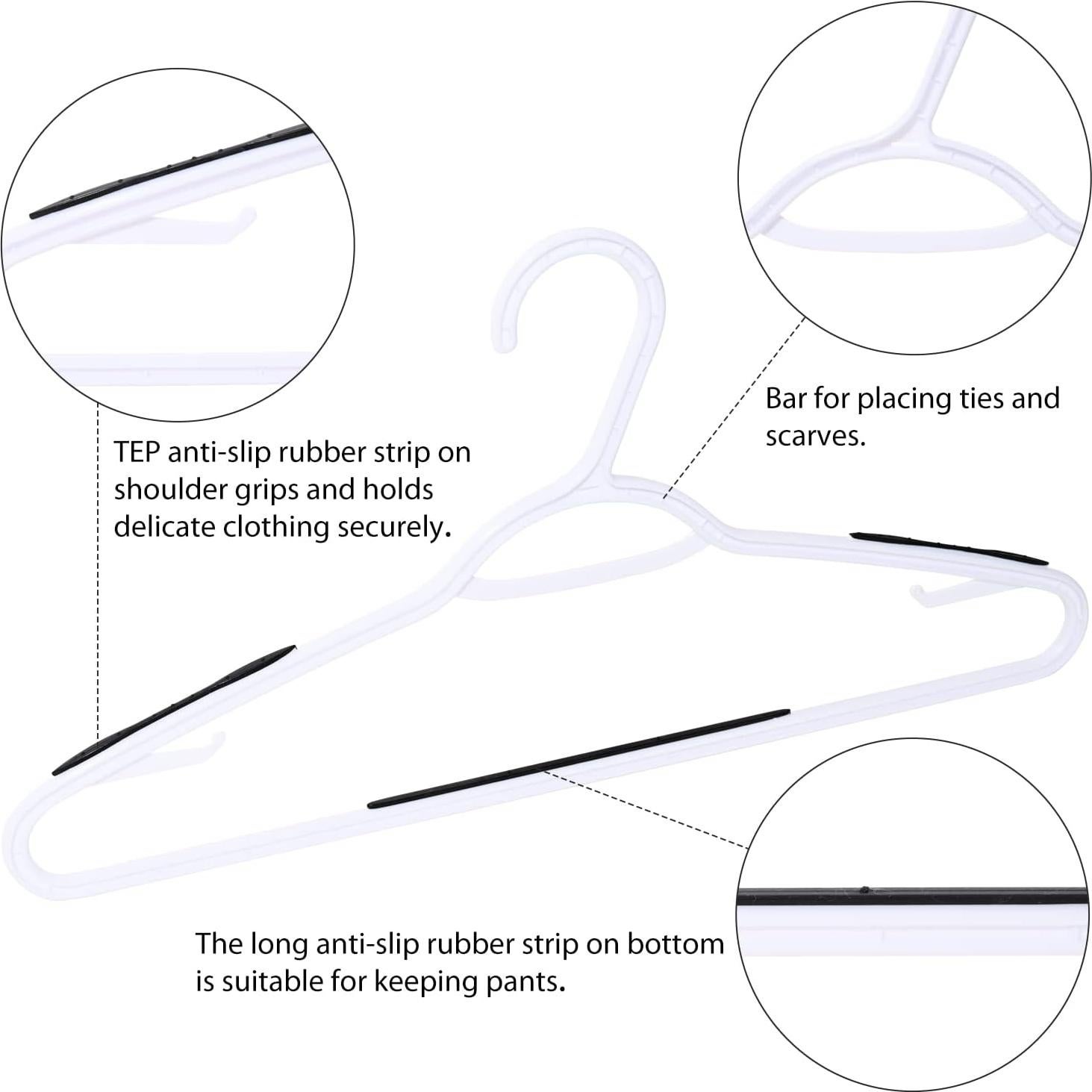 30 Perchas de Plástico Antideslizantes Ollieroo para Ropa