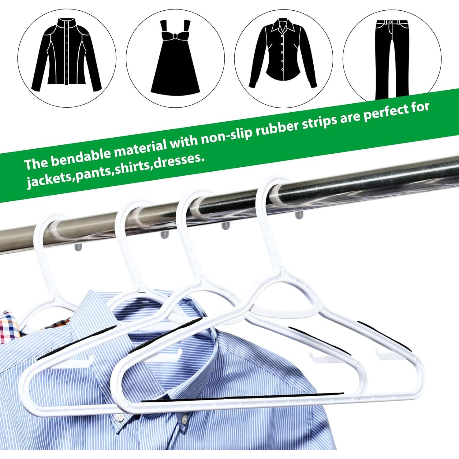 30 Perchas de Plástico Antideslizantes Ollieroo para Ropa