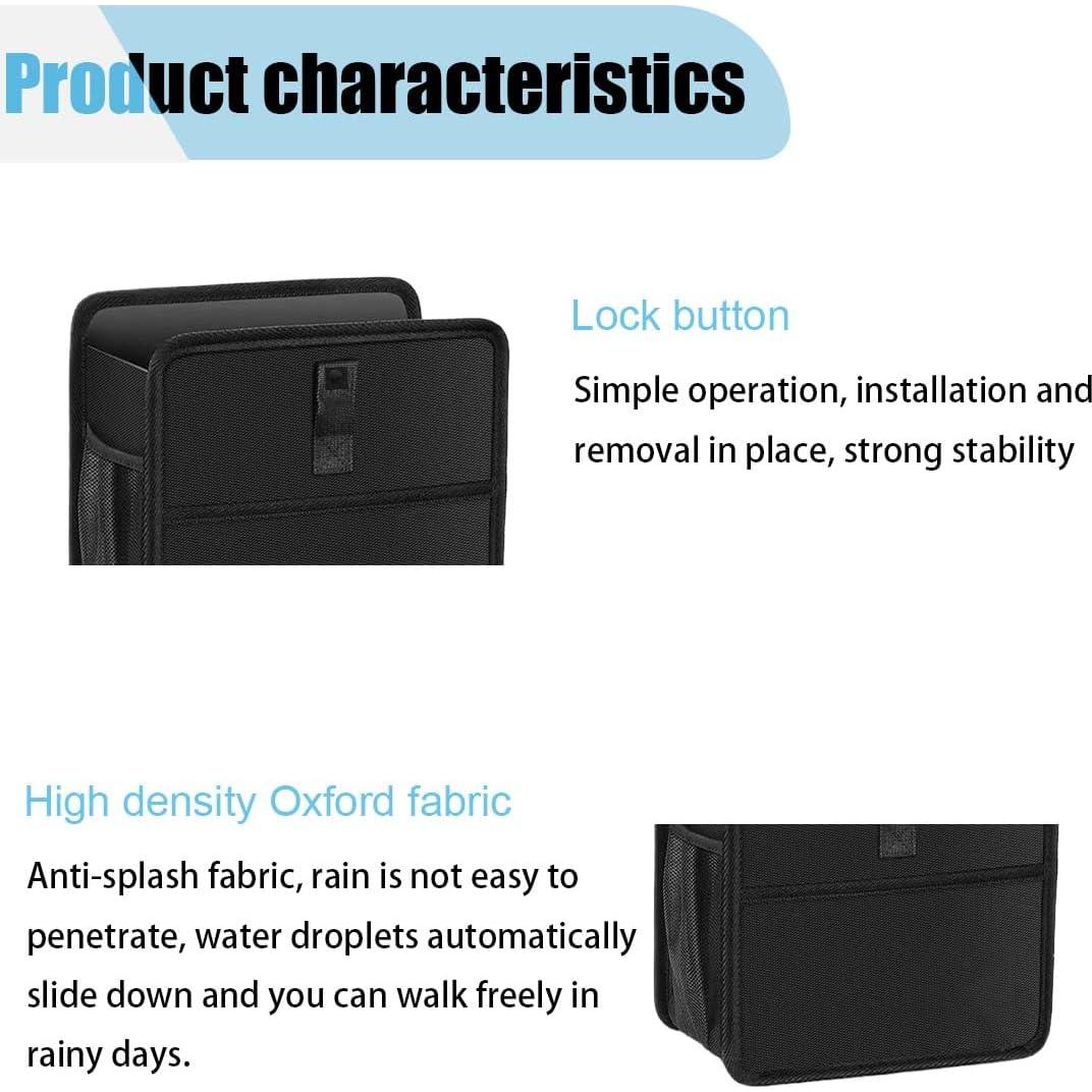 Basurero de Auto SMILFUY Plegable Impermeable 2 Galones Negro