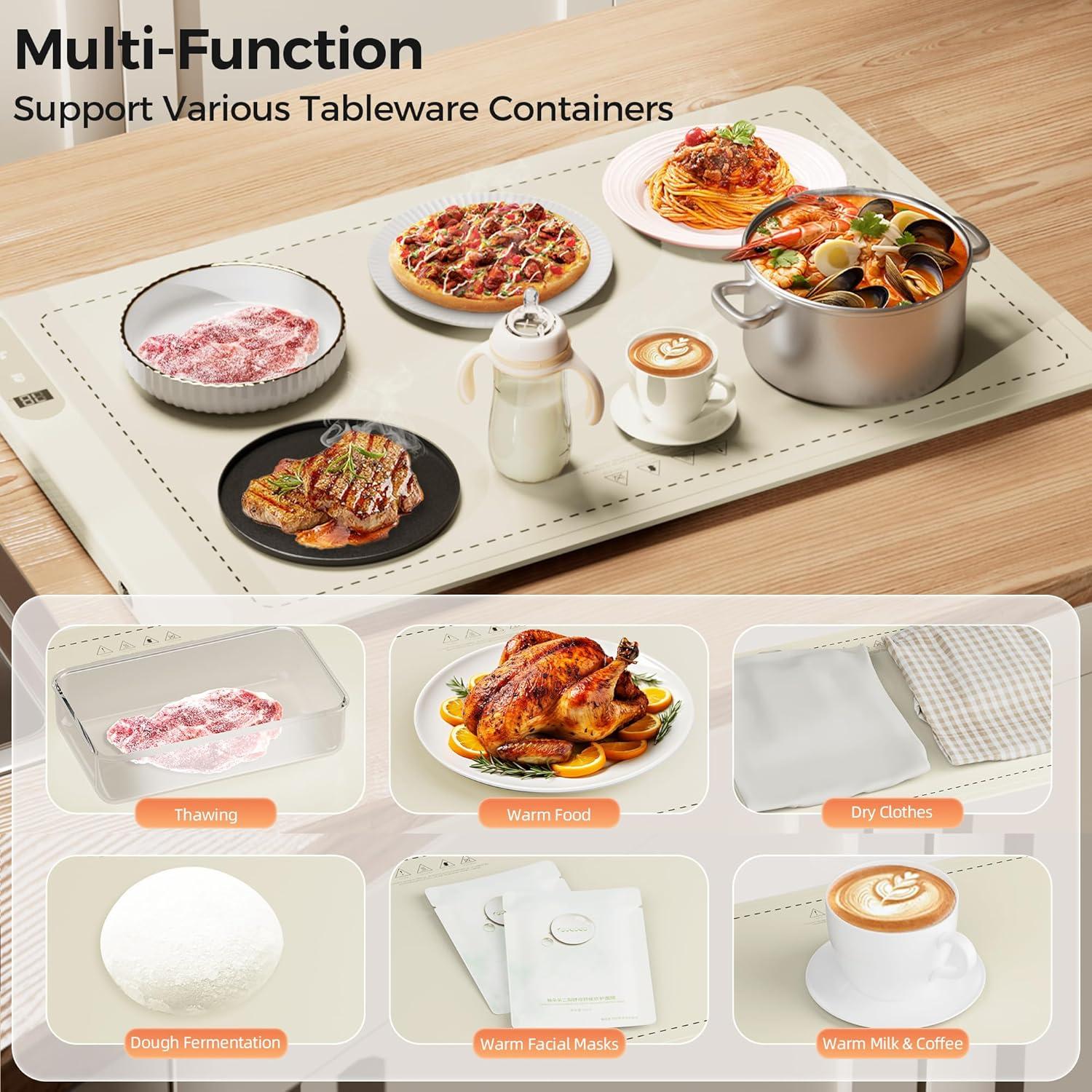 Manta Calentadora de Alimentos SKYRISE 60x37 cm Beige 6 Niveles