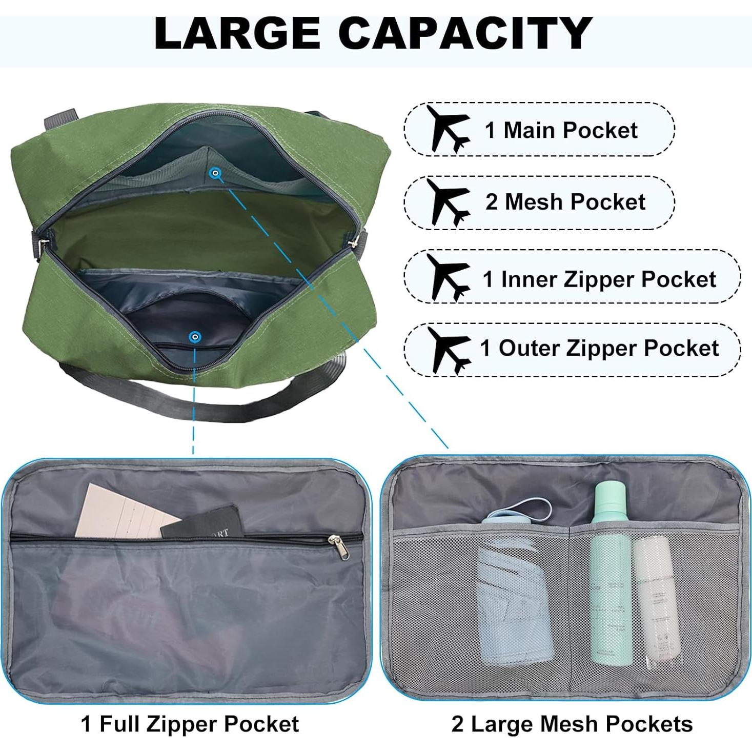 Bolsa de Mano Plegable 20L Verde Lifwimner para Viaje