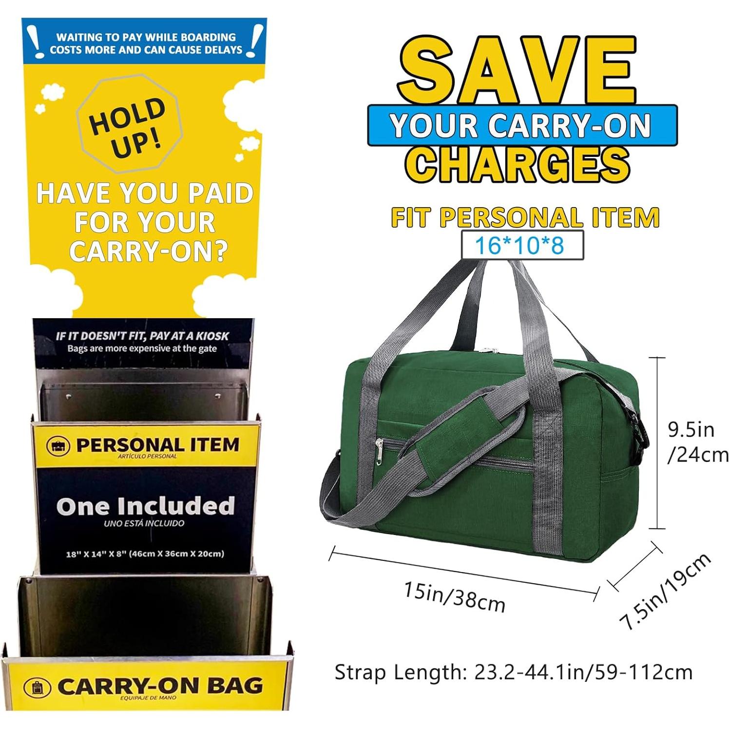 Bolsa de Mano Plegable 20L Verde Lifwimner para Viaje