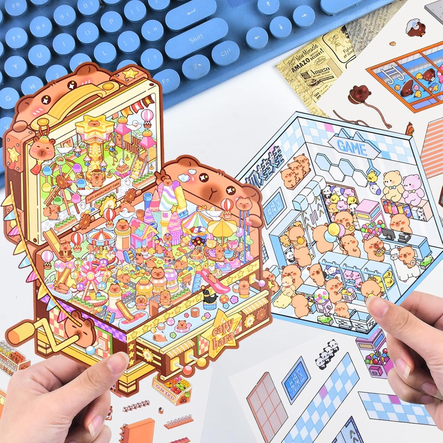 5 Sets de Pegatinas 3D Capybara HOMICO - Mini Casa DIY