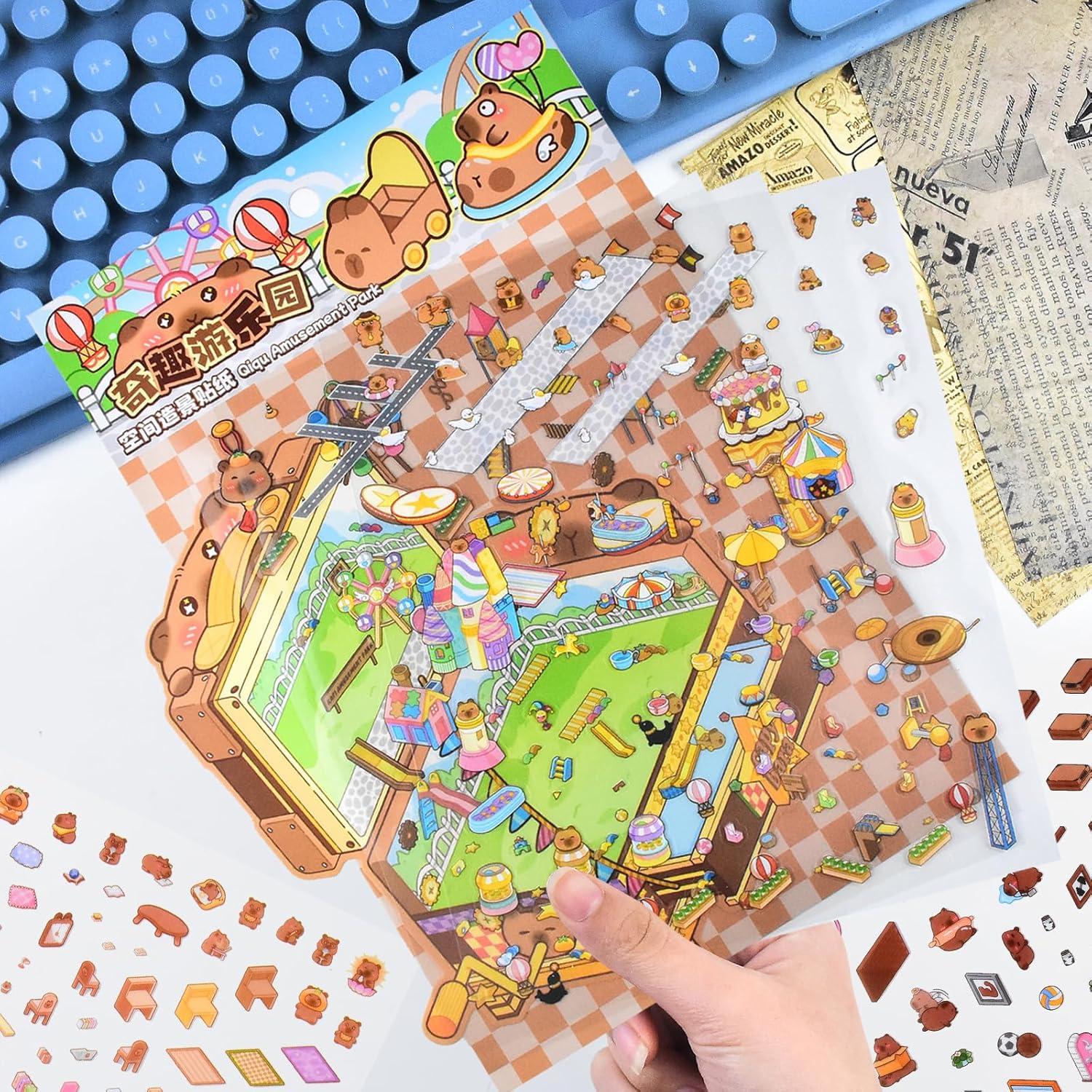 5 Sets de Pegatinas 3D Capybara HOMICO - Mini Casa DIY