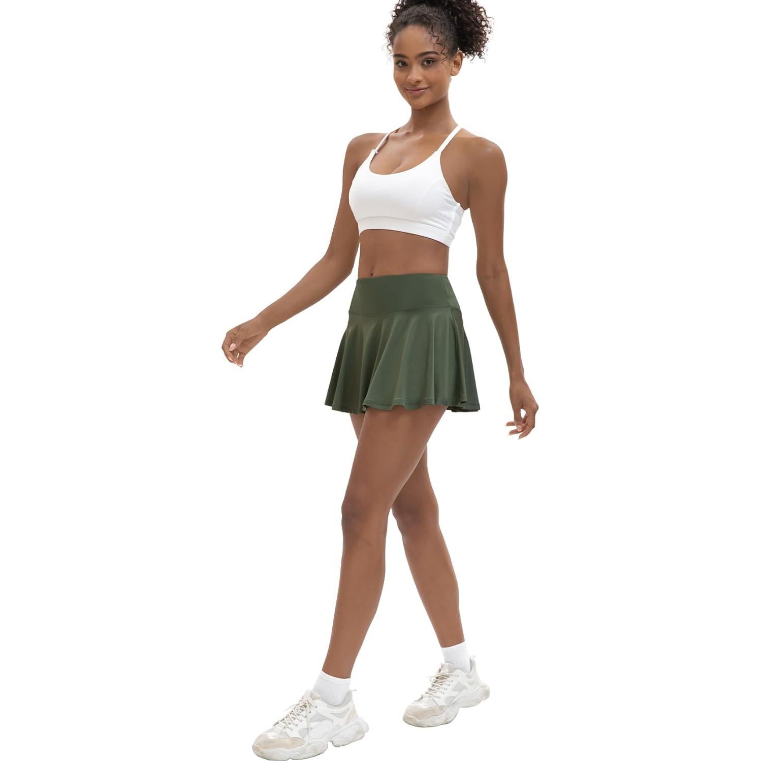 Falda de Tenis LTMNSZO Cintura Alta con Pantalones Cortos y Bolsillos