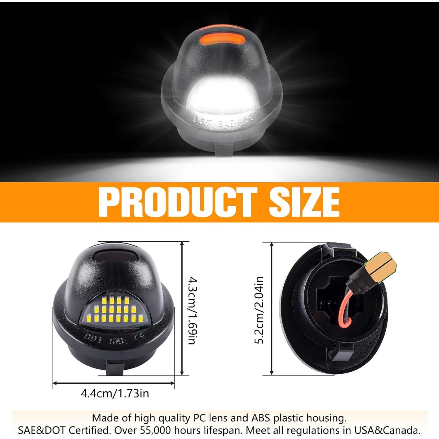 Luces de Placa de Licencia LED Gempro Ámbar para Ford