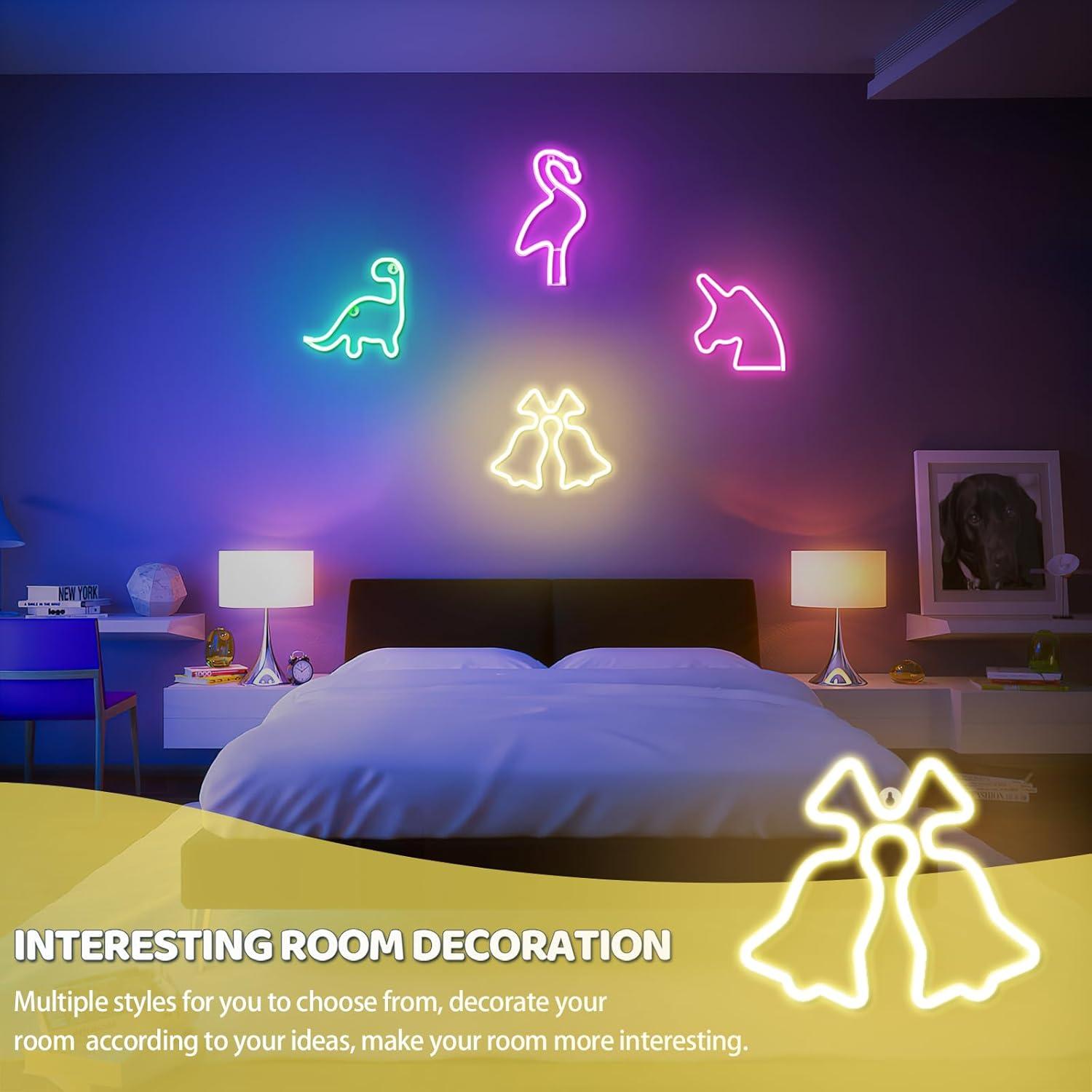 Campana de Navidad Neón Amarilla Ganrami 25x20 cm USB/Batería