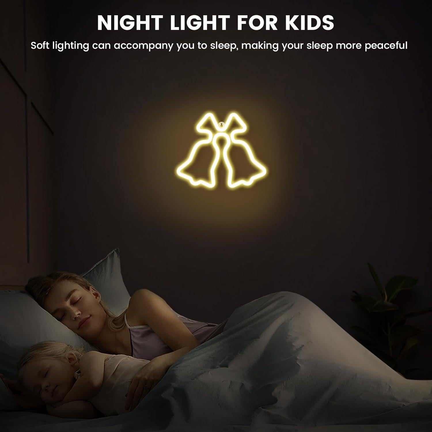 Campana de Navidad Neón Amarilla Ganrami 24.8x20cm USB/Batería