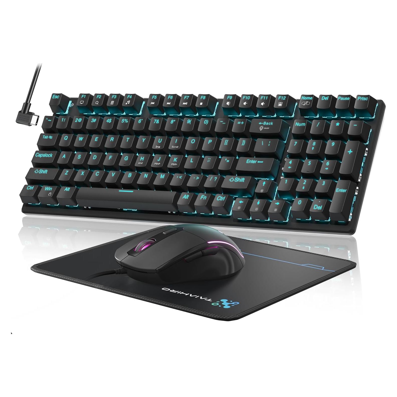 Teclado Mecánico y Ratón RGB Taiahiro 6301 con Alfombrilla