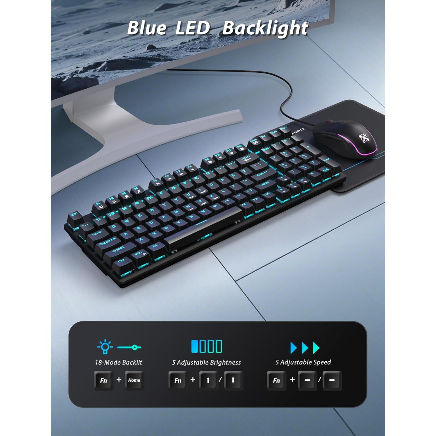 Teclado Mecánico y Ratón RGB Taiahiro 6301 con Alfombrilla