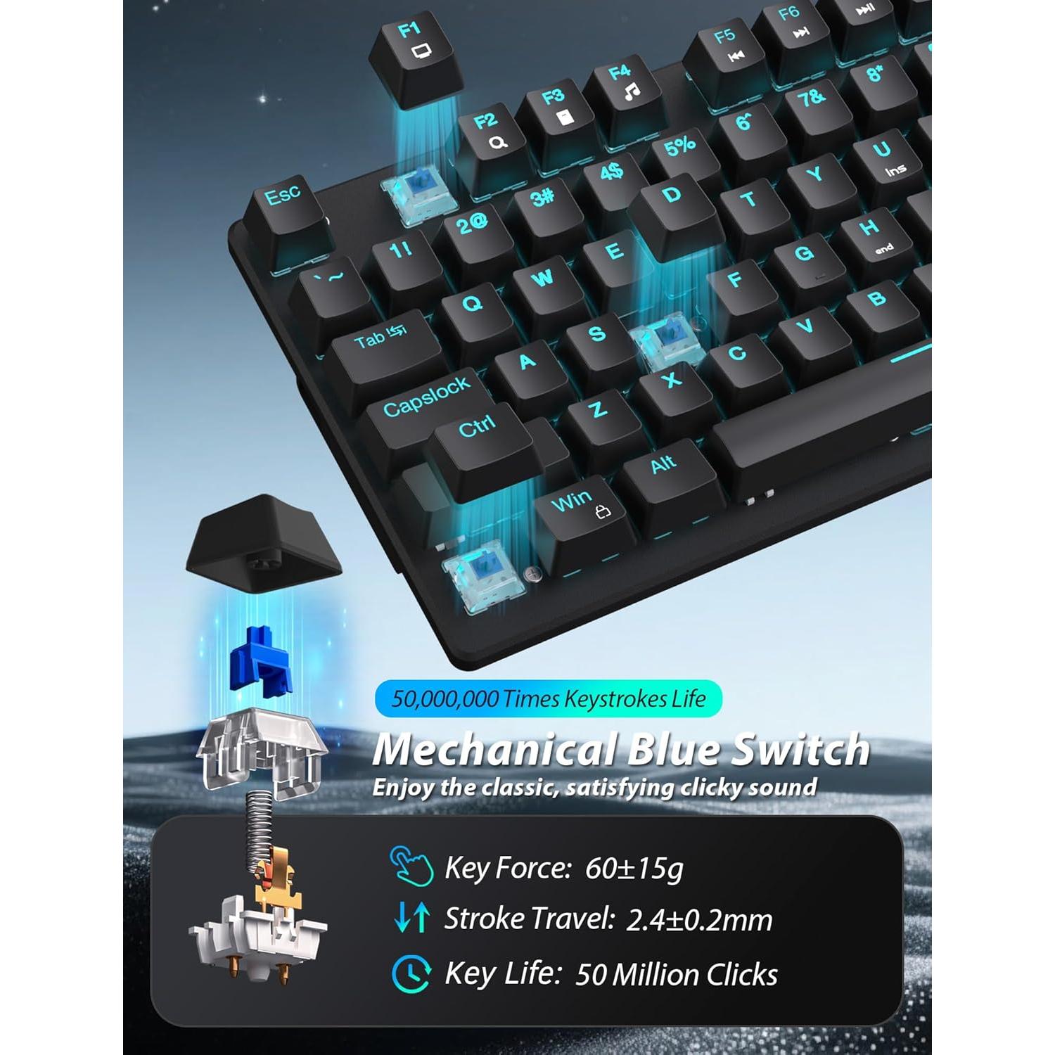 Teclado Mecánico y Ratón RGB Taiahiro 6301 con Alfombrilla